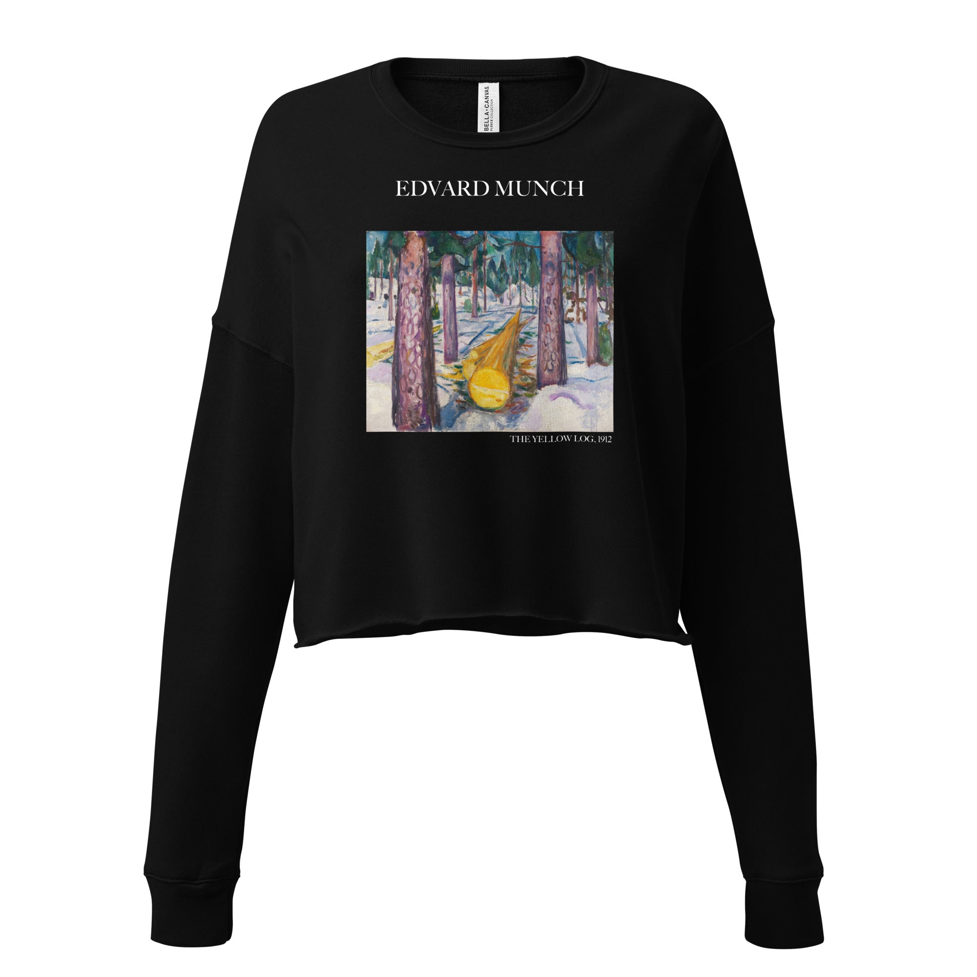 Kurzes Sweatshirt „Der gelbe Baumstamm“ von Edvard Munch, berühmtes Gemälde | Kurzes Sweatshirt „Premium Art“