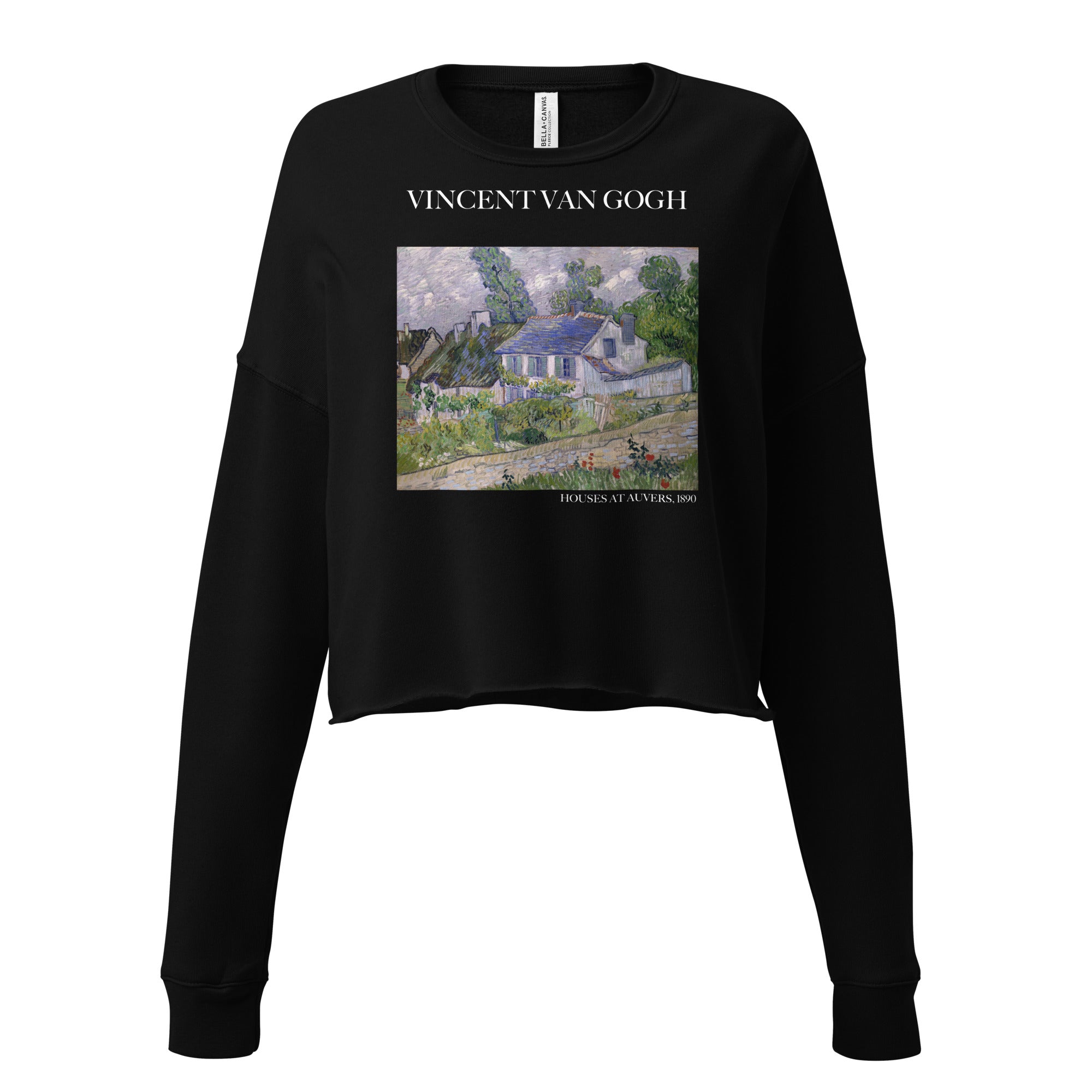 Vincent van Gogh 'Houses at Auvers' Famous Painting Cropped Sweatshirt | Premium Art Cropped Sweatshirt