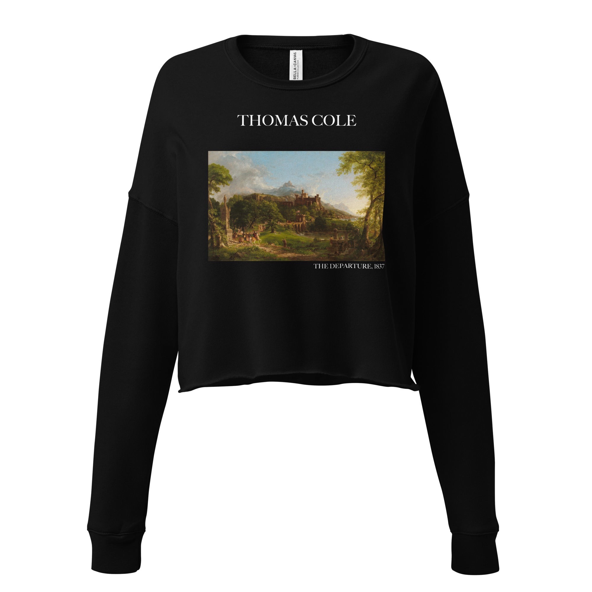 Kurzes Sweatshirt „The Departure“ von Thomas Cole, berühmtes Gemälde | Kurzes Sweatshirt „Premium Art“