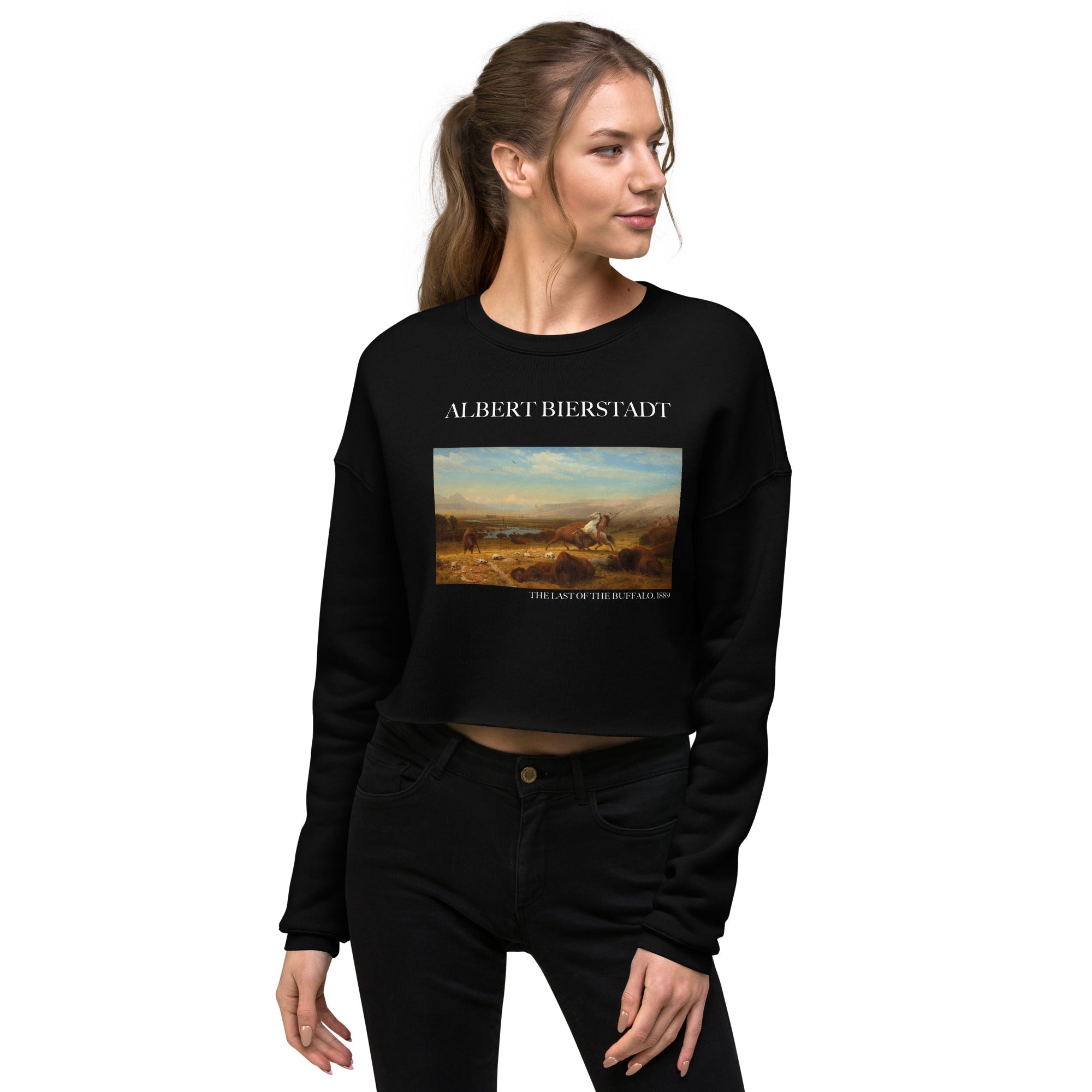 Albert Bierstadt 'Der letzte Büffel' Berühmtes Gemälde Kurzes Sweatshirt | Premium Art Kurzes Sweatshirt