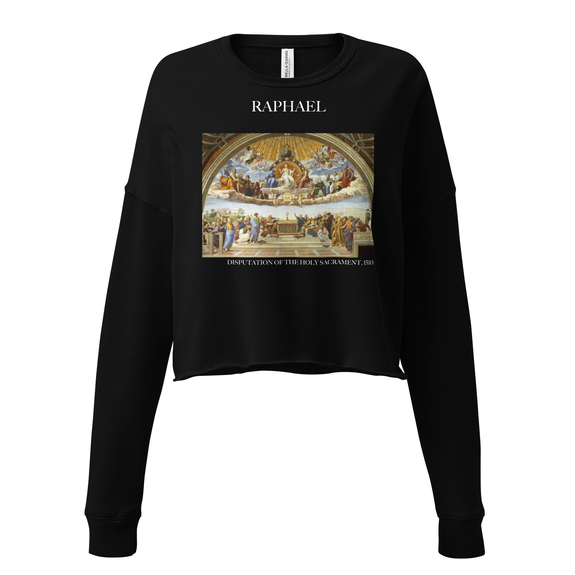 Raphael 'Disputation of the Holy Sacrament' Famous Painting Cropped Sweatshirt | Premium Art Cropped Sweatshirt