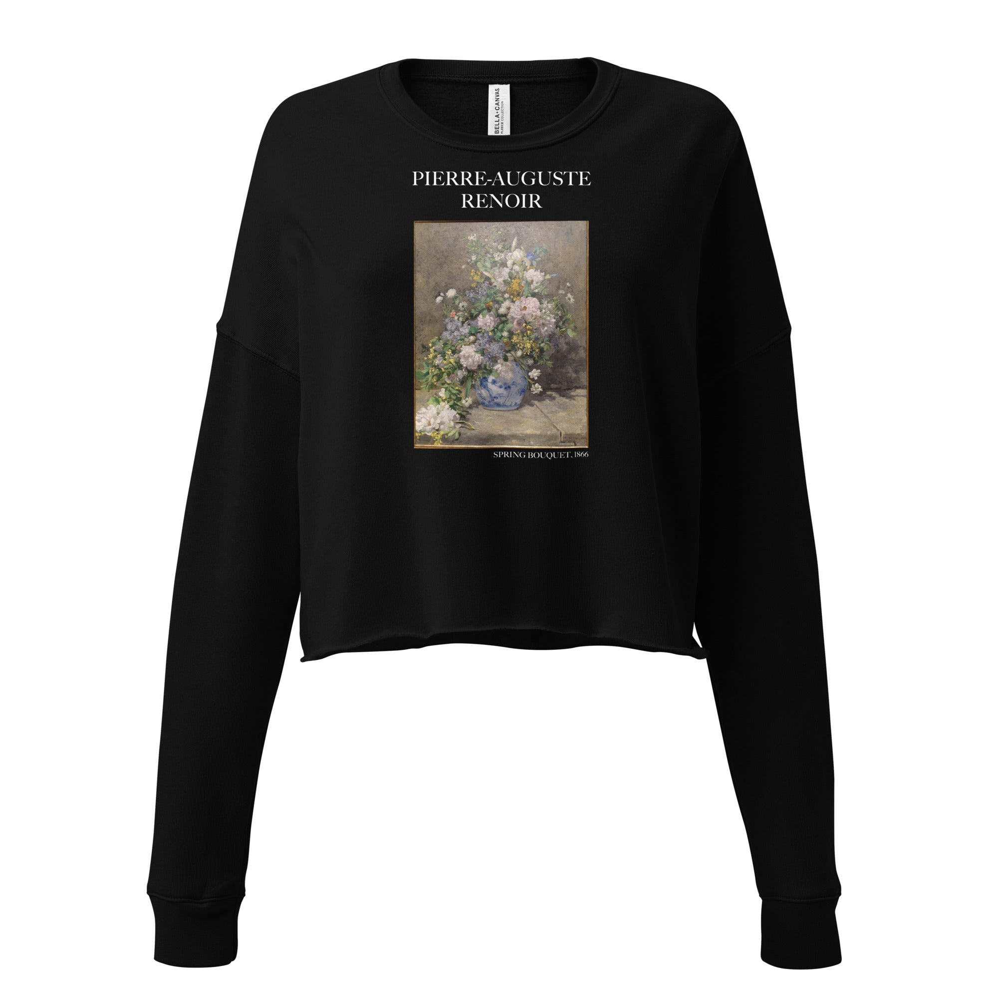 Pierre-Auguste Renoir 'Spring Bouquet' Famous Painting Cropped Sweatshirt | Premium Art Cropped Sweatshirt