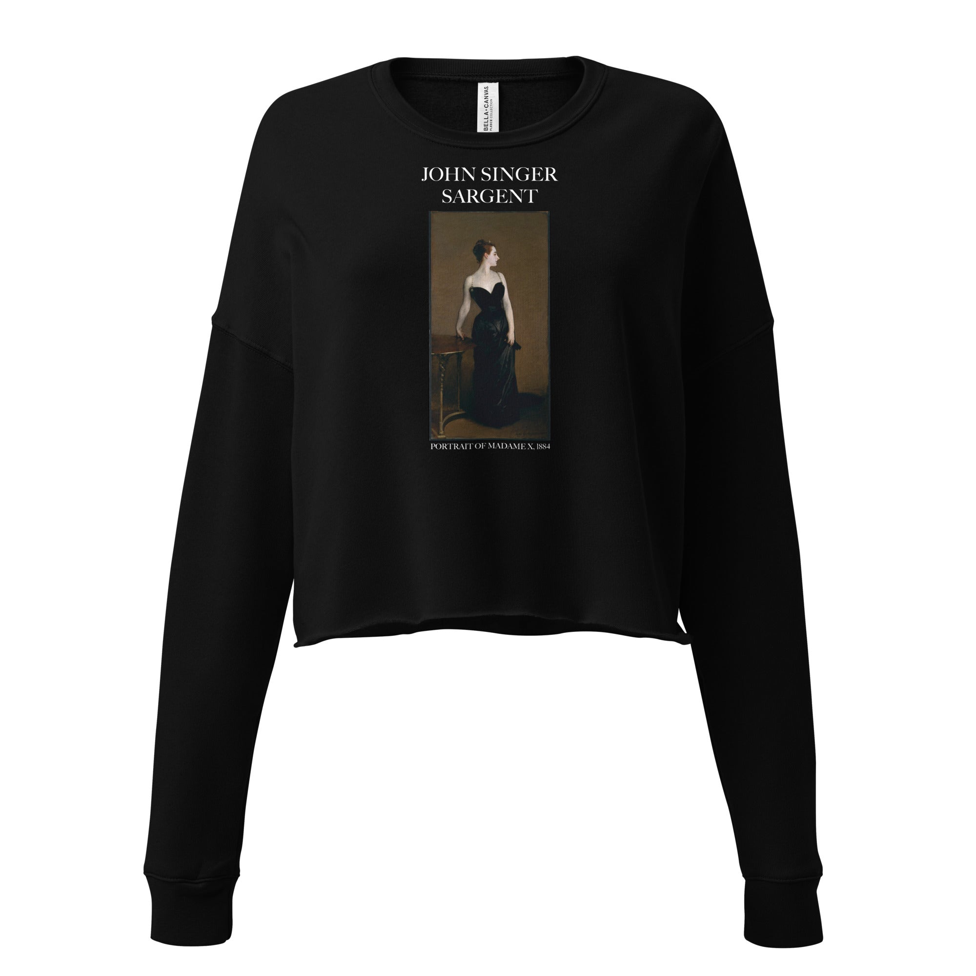Kurzes Sweatshirt mit dem berühmten Gemälde „Portrait of Madame X“ von John Singer Sargent | Kurzes Sweatshirt mit Premium-Kunstmotiv