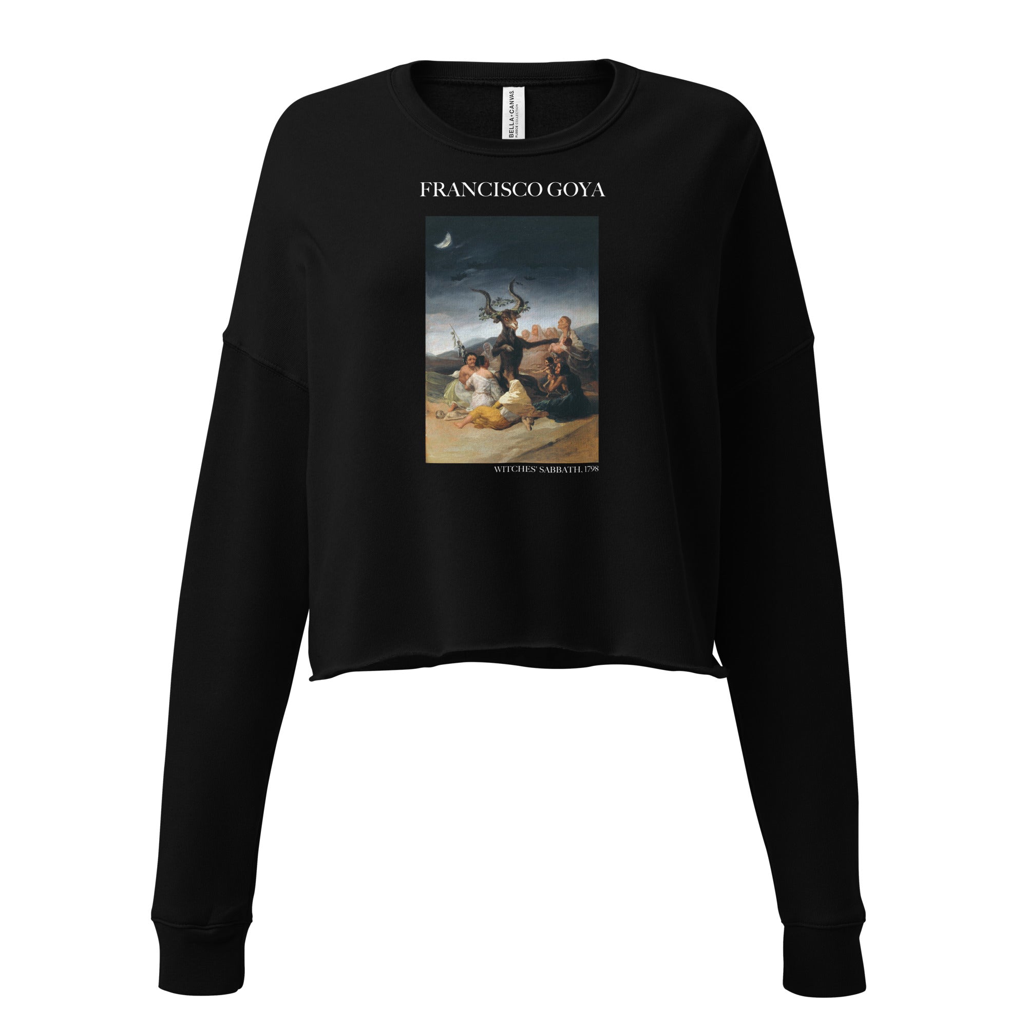 Francisco Goya 'Witches' Sabbath' Famous Painting Cropped Sweatshirt | Premium Art Cropped Sweatshirt