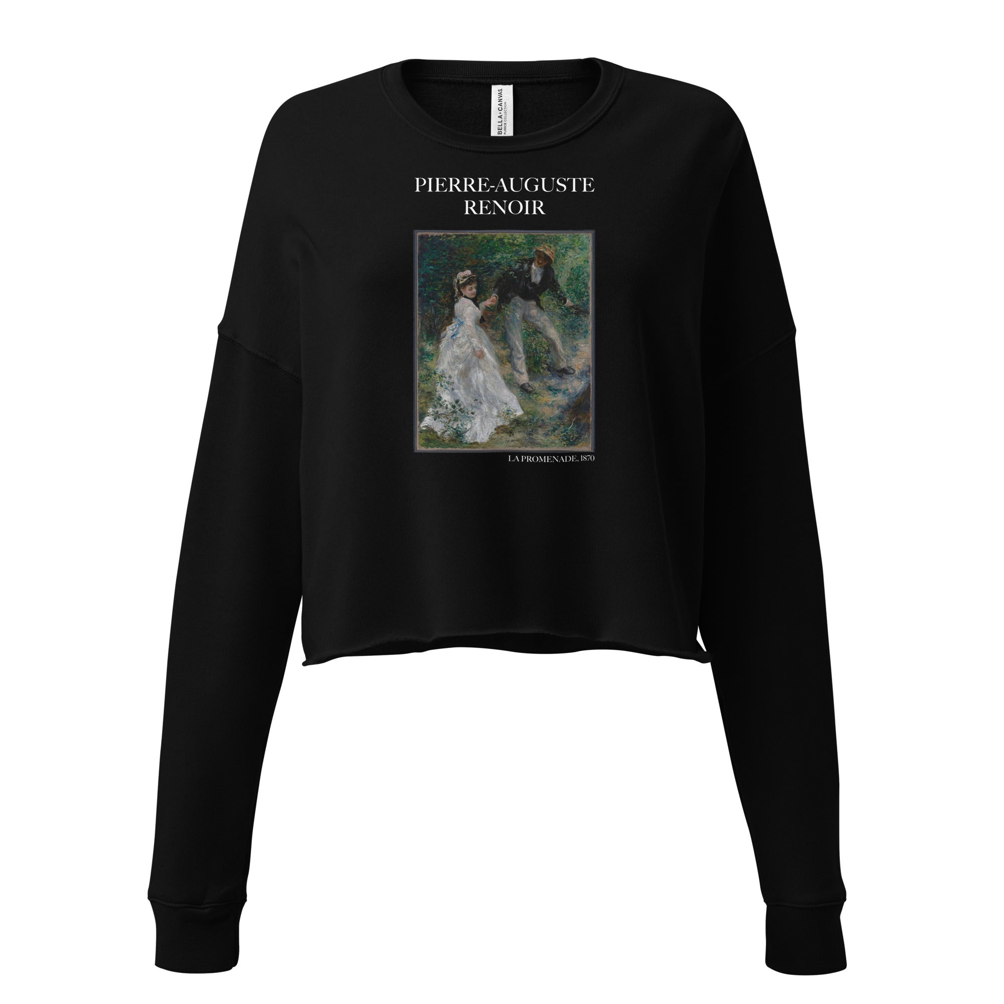 Pierre-Auguste Renoir 'La Promenade' Famous Painting Cropped Sweatshirt | Premium Art Cropped Sweatshirt