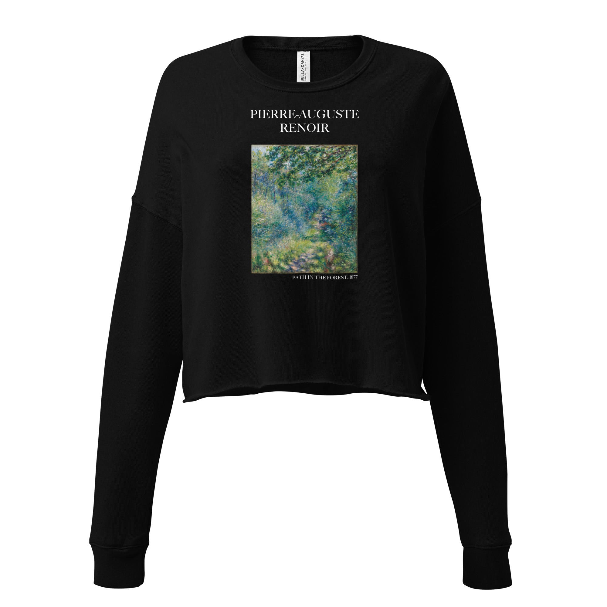 Pierre-Auguste Renoir 'Path in the Forest' Famous Painting Cropped Sweatshirt | Premium Art Cropped Sweatshirt