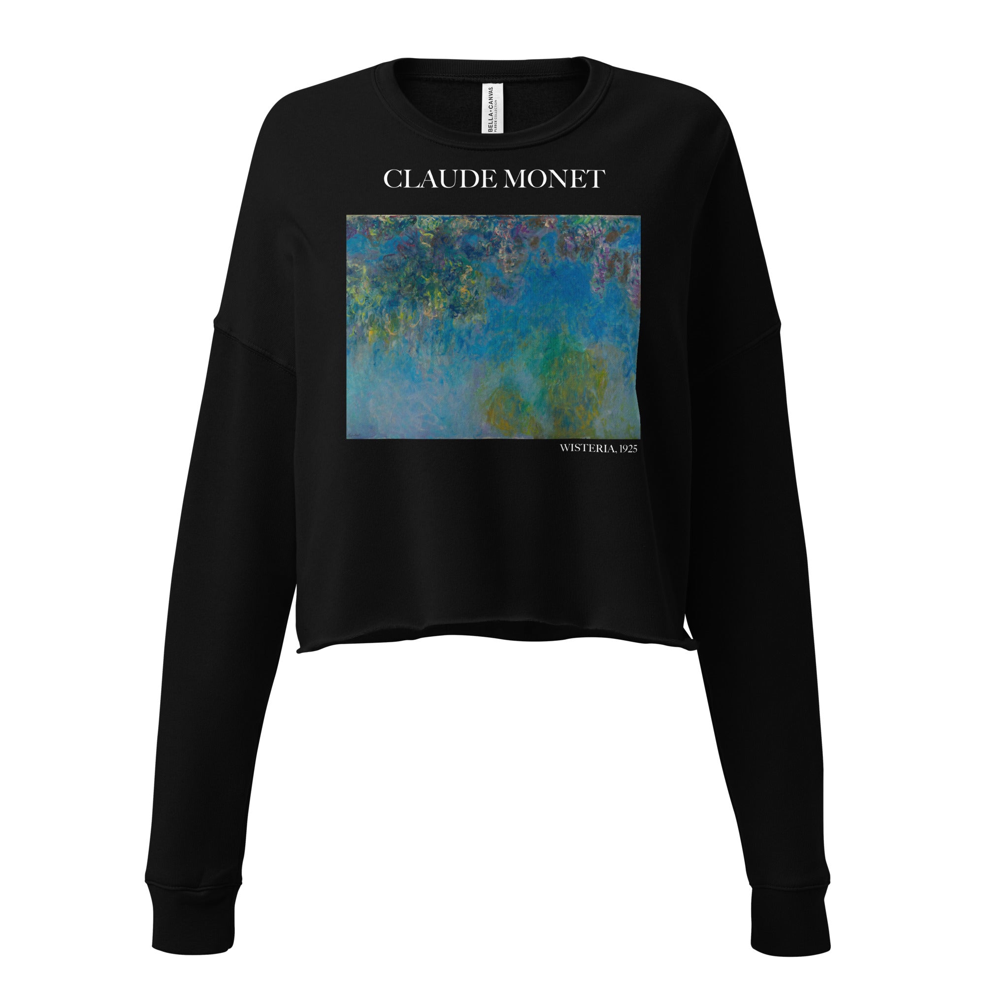Claude Monet 'Wisteria' Famous Painting Cropped Sweatshirt | Premium Art Cropped Sweatshirt