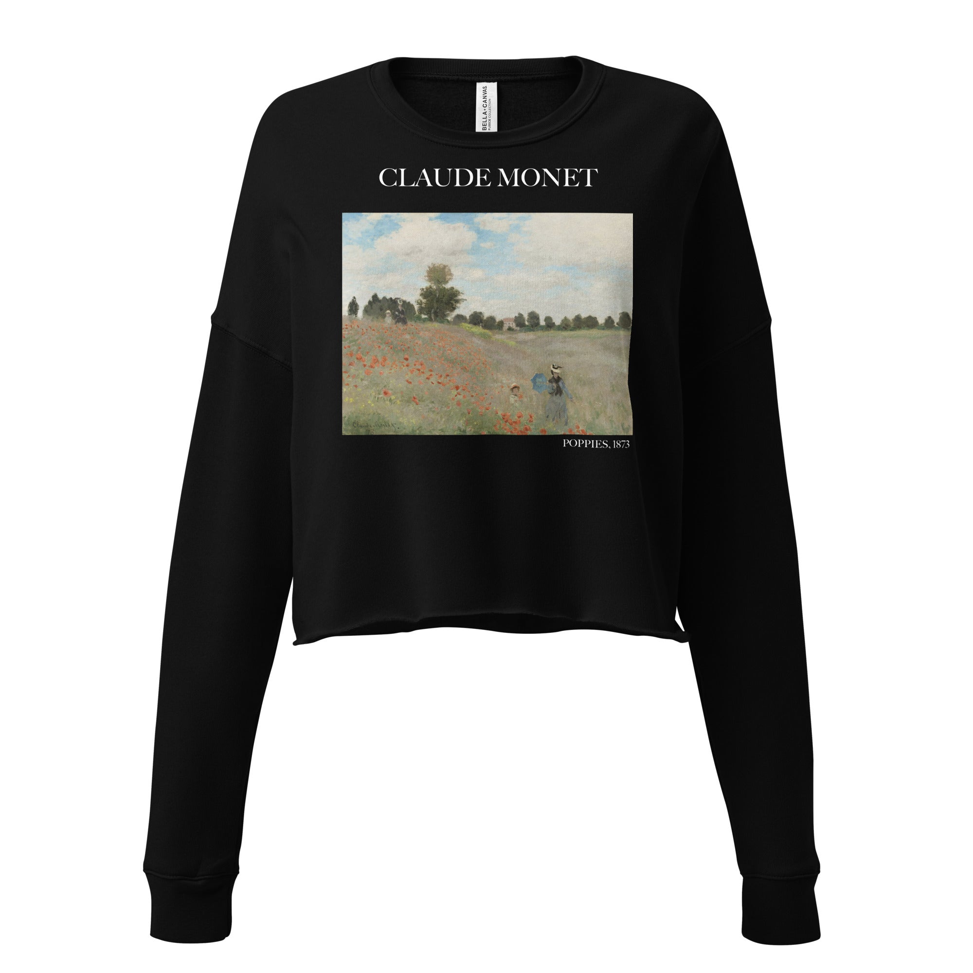 Claude Monet 'Poppies' Famous Painting Cropped Sweatshirt | Premium Art Cropped Sweatshirt