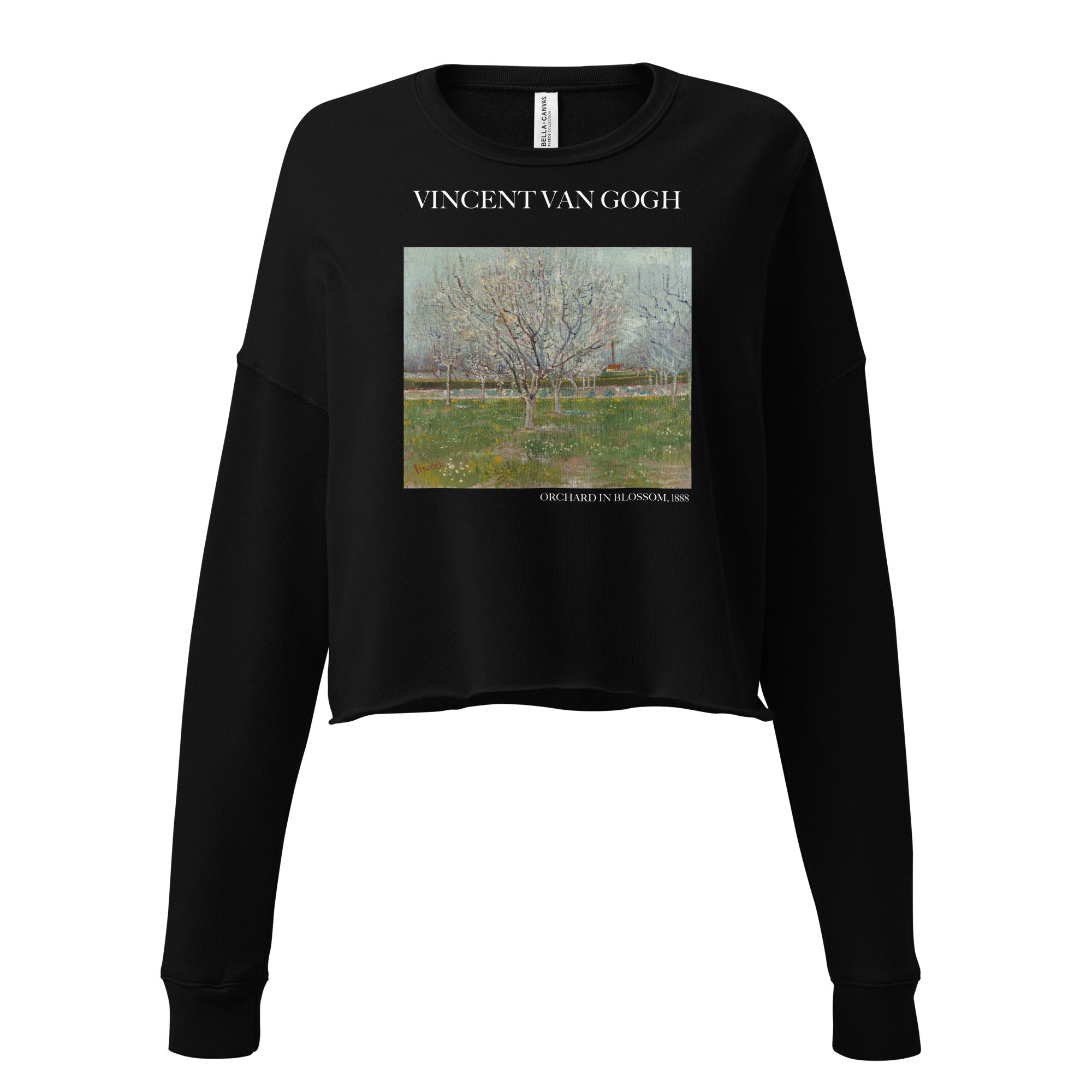 Kurzes Sweatshirt „Obstgarten in Blüte“ von Vincent van Gogh, berühmtes Gemälde | Kurzes Sweatshirt „Premium Art“