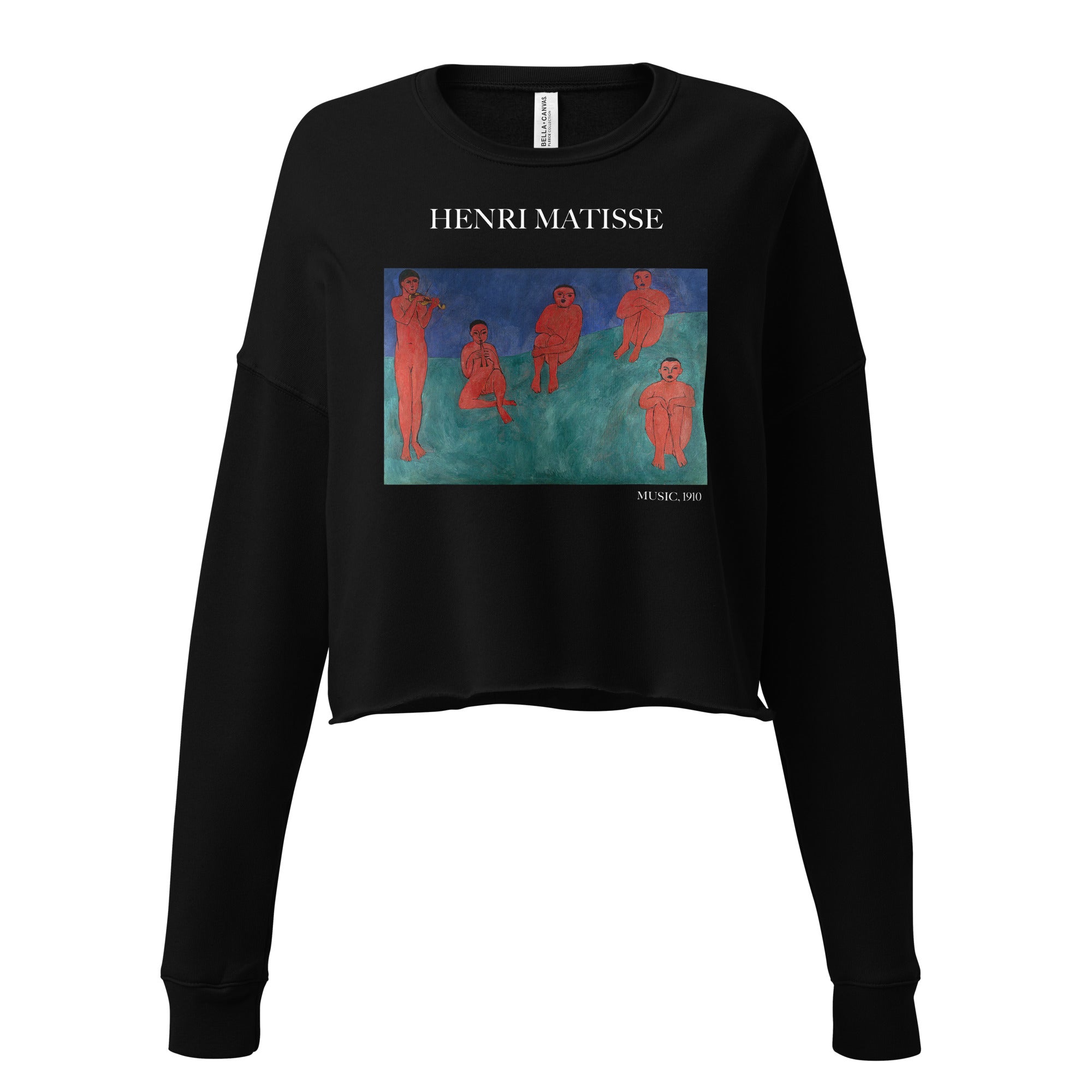 Henri Matisse 'Music' Famous Painting Cropped Sweatshirt | Premium Art Cropped Sweatshirt