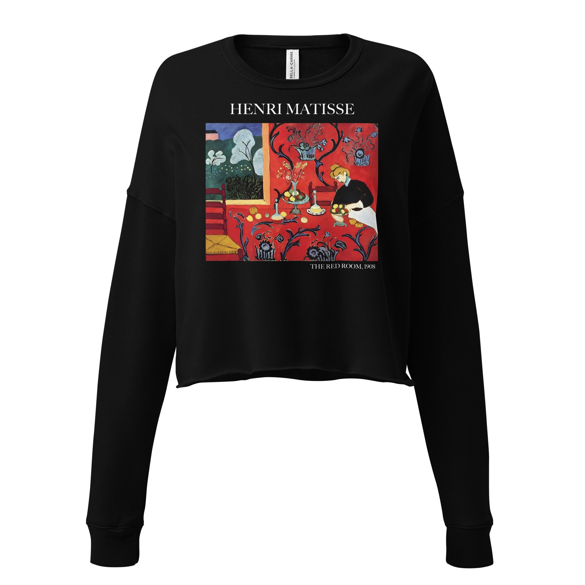 Henri Matisse 'The Red Room' Famous Painting Cropped Sweatshirt | Premium Art Cropped Sweatshirt