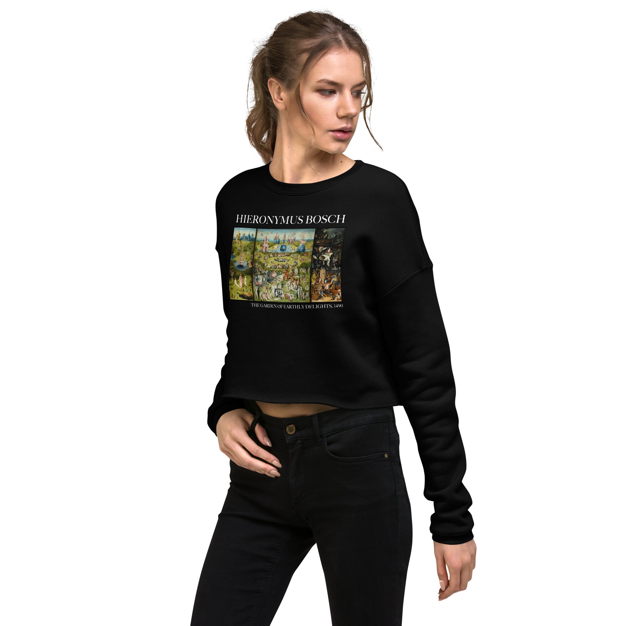 Hieronymus Bosch 'The Garden of Earthly Delights' Famous Painting Cropped Sweatshirt | Premium Art Cropped Sweatshirt