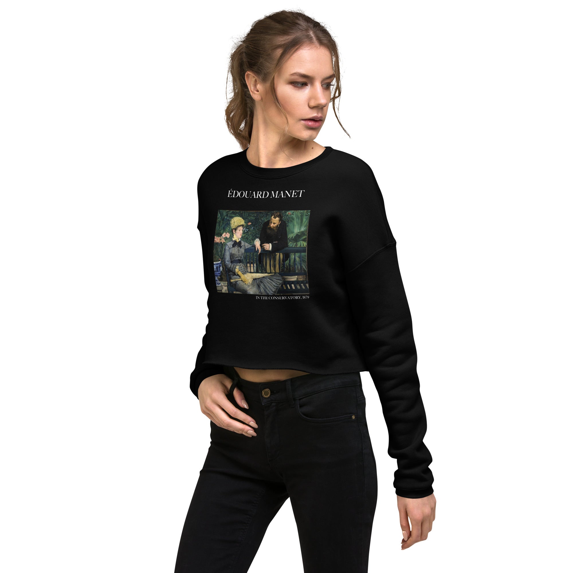 Édouard Manet „Im Wintergarten“ Berühmtes Gemälde Kurzes Sweatshirt | Premium Art Kurzes Sweatshirt