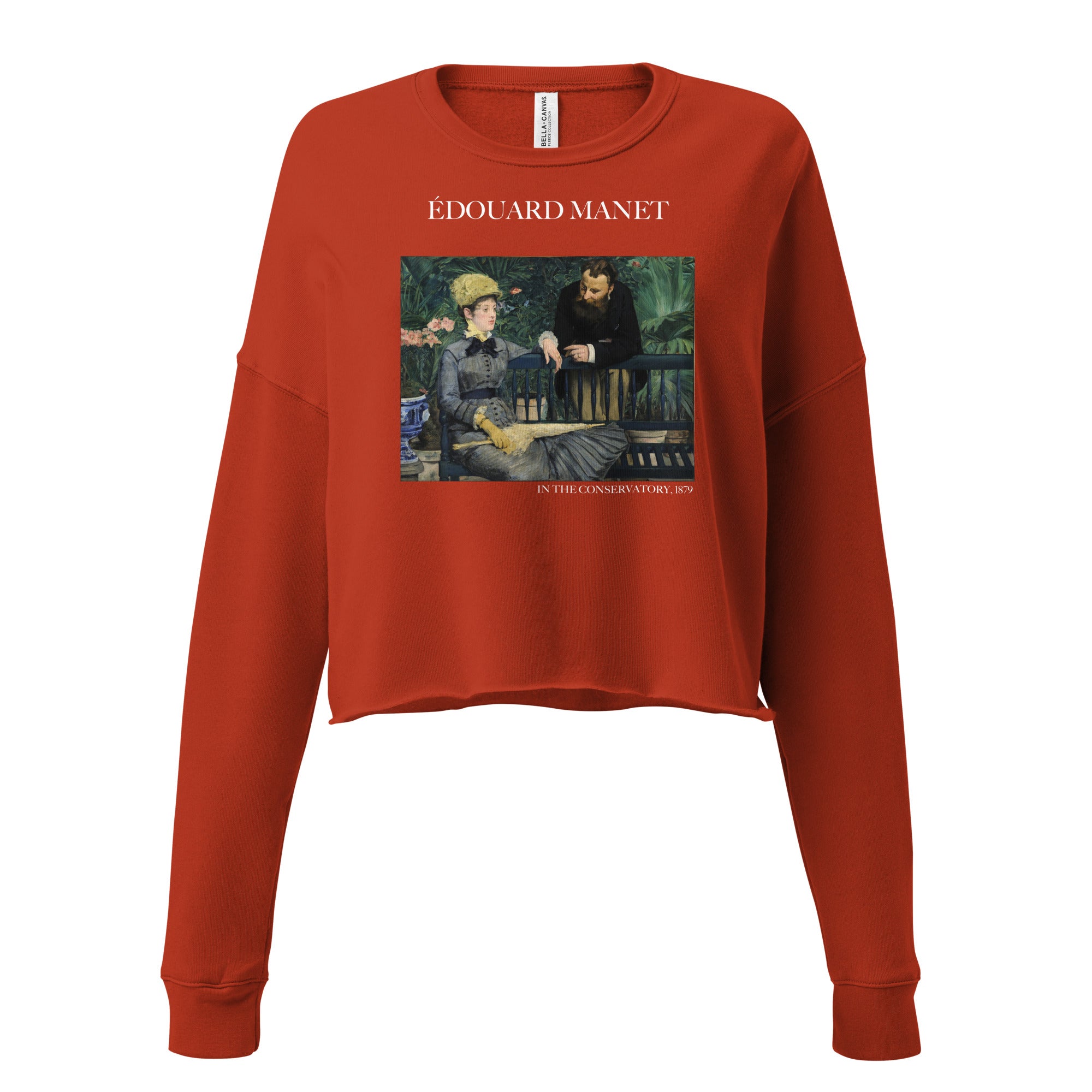 Édouard Manet 'In the Conservatory' Famous Painting Cropped Sweatshirt | Premium Art Cropped Sweatshirt