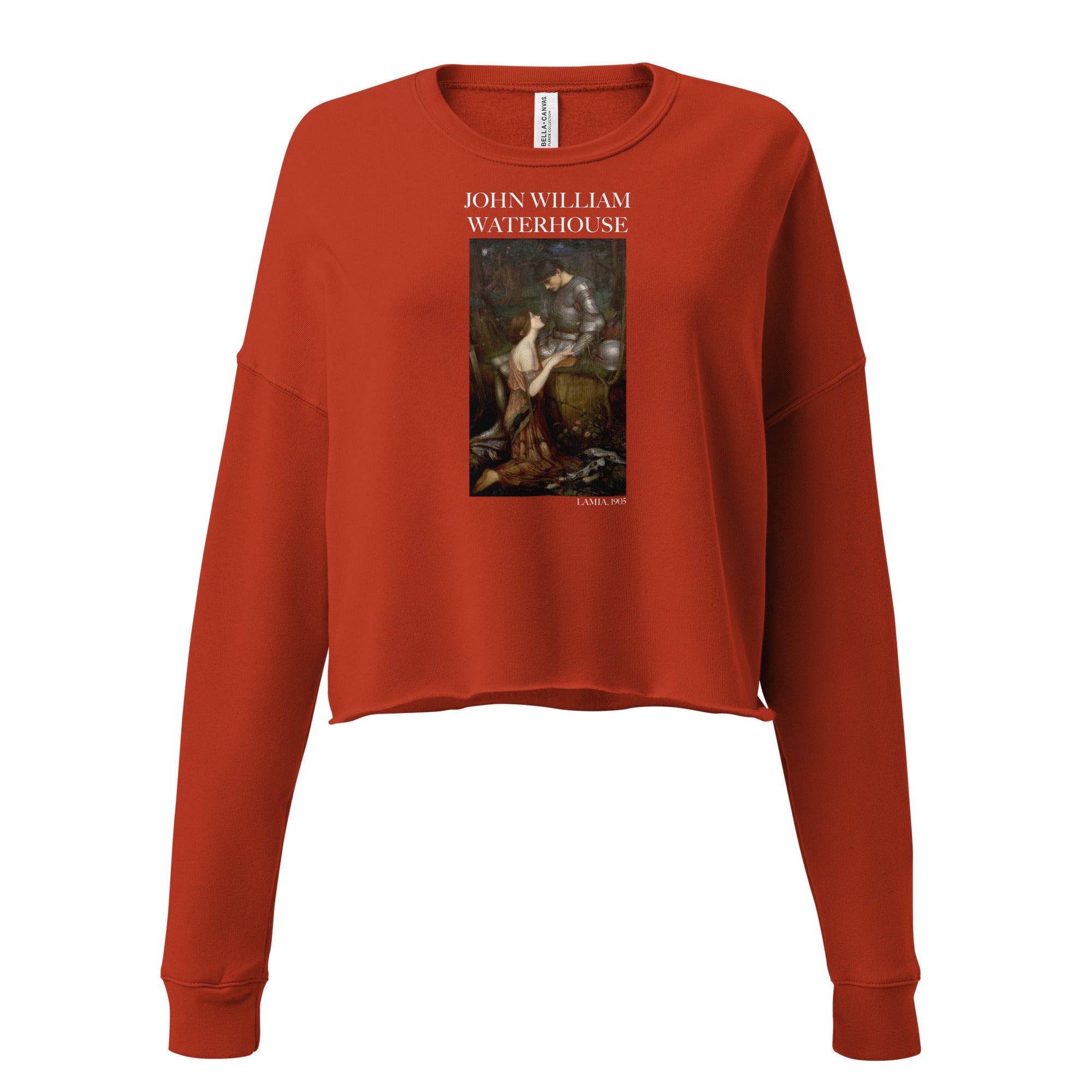 John William Waterhouse 'Lamia' Famous Painting Cropped Sweatshirt | Premium Art Cropped Sweatshirt