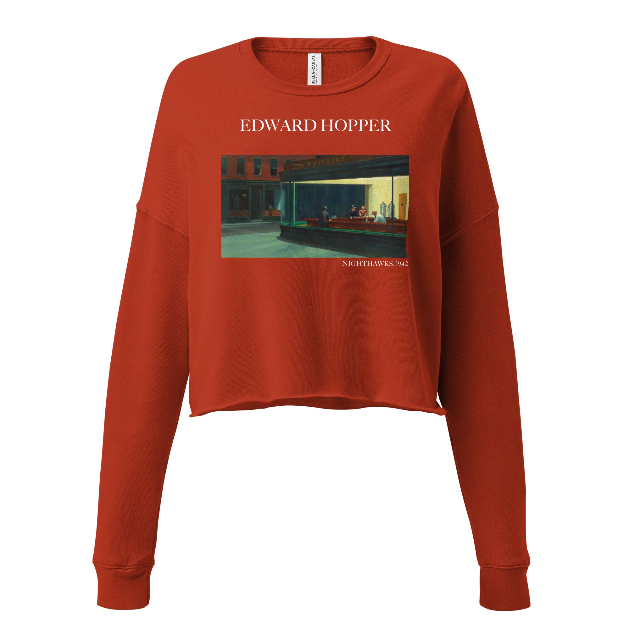 Edward Hopper „Nighthawks“ – Kurzes Sweatshirt mit berühmtem Gemälde | Kurzes Sweatshirt mit Premium-Kunstmotiv