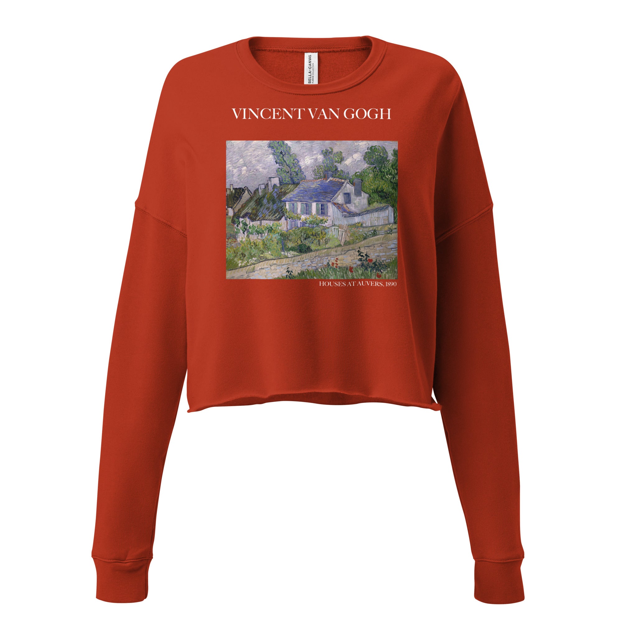 Vincent van Gogh 'Houses at Auvers' Famous Painting Cropped Sweatshirt | Premium Art Cropped Sweatshirt