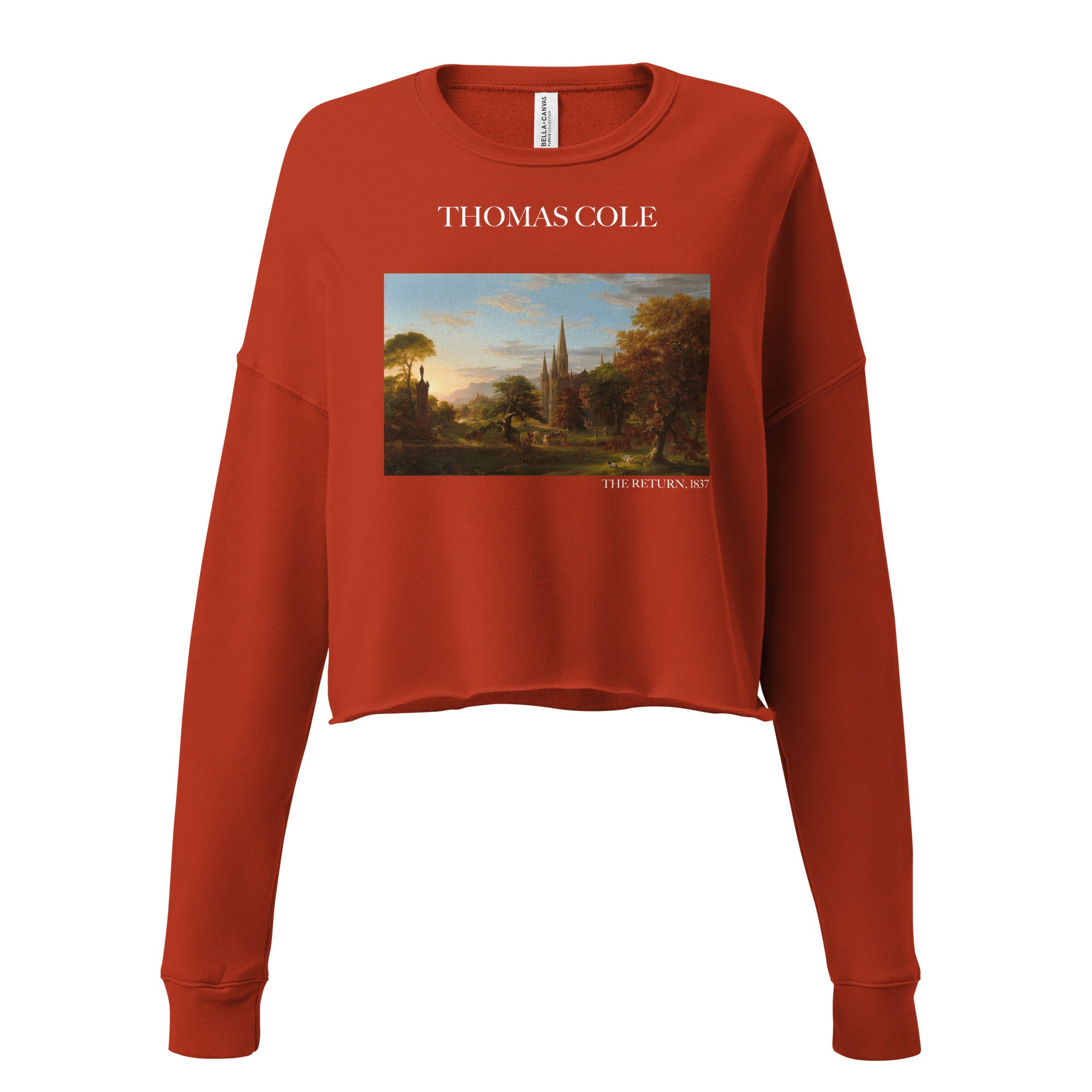Thomas Cole 'The Return' Famous Painting Cropped Sweatshirt | Premium Art Cropped Sweatshirt