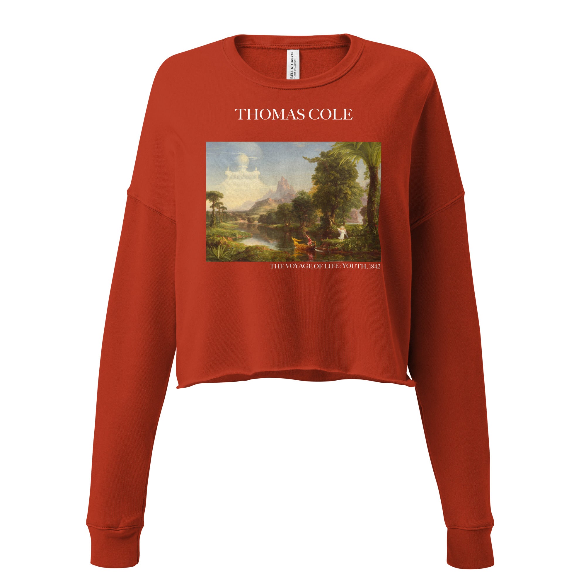 Thomas Cole 'The Voyage of Life: Youth' Famous Painting Cropped Sweatshirt | Premium Art Cropped Sweatshirt