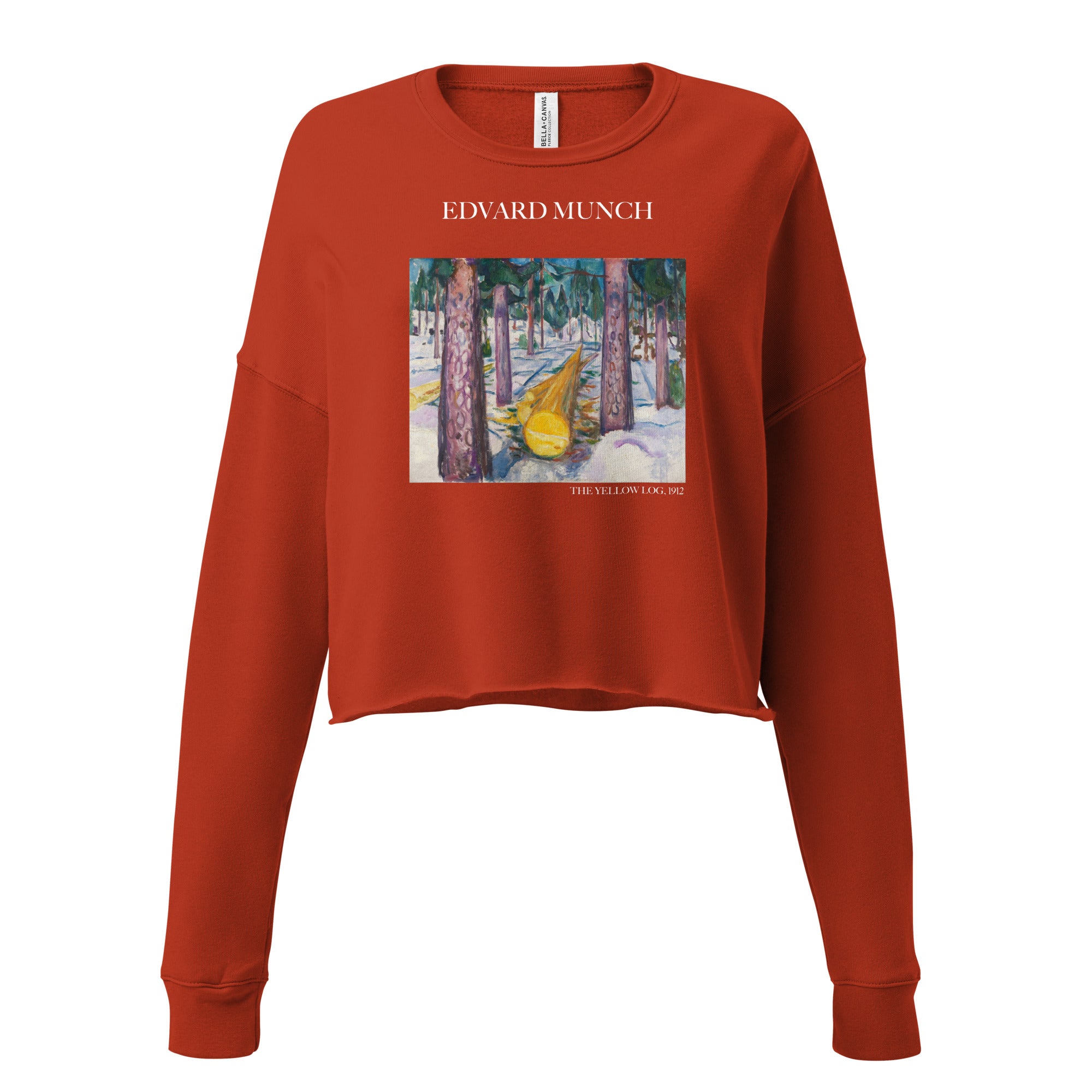 Kurzes Sweatshirt „Der gelbe Baumstamm“ von Edvard Munch, berühmtes Gemälde | Kurzes Sweatshirt „Premium Art“