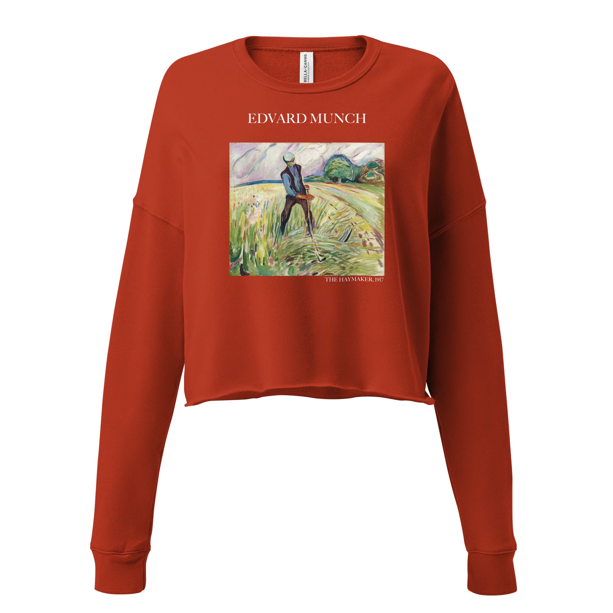 Kurzes Sweatshirt „Der Heumacher“ von Edvard Munch, berühmtes Gemälde | Kurzes Sweatshirt „Premium Art“