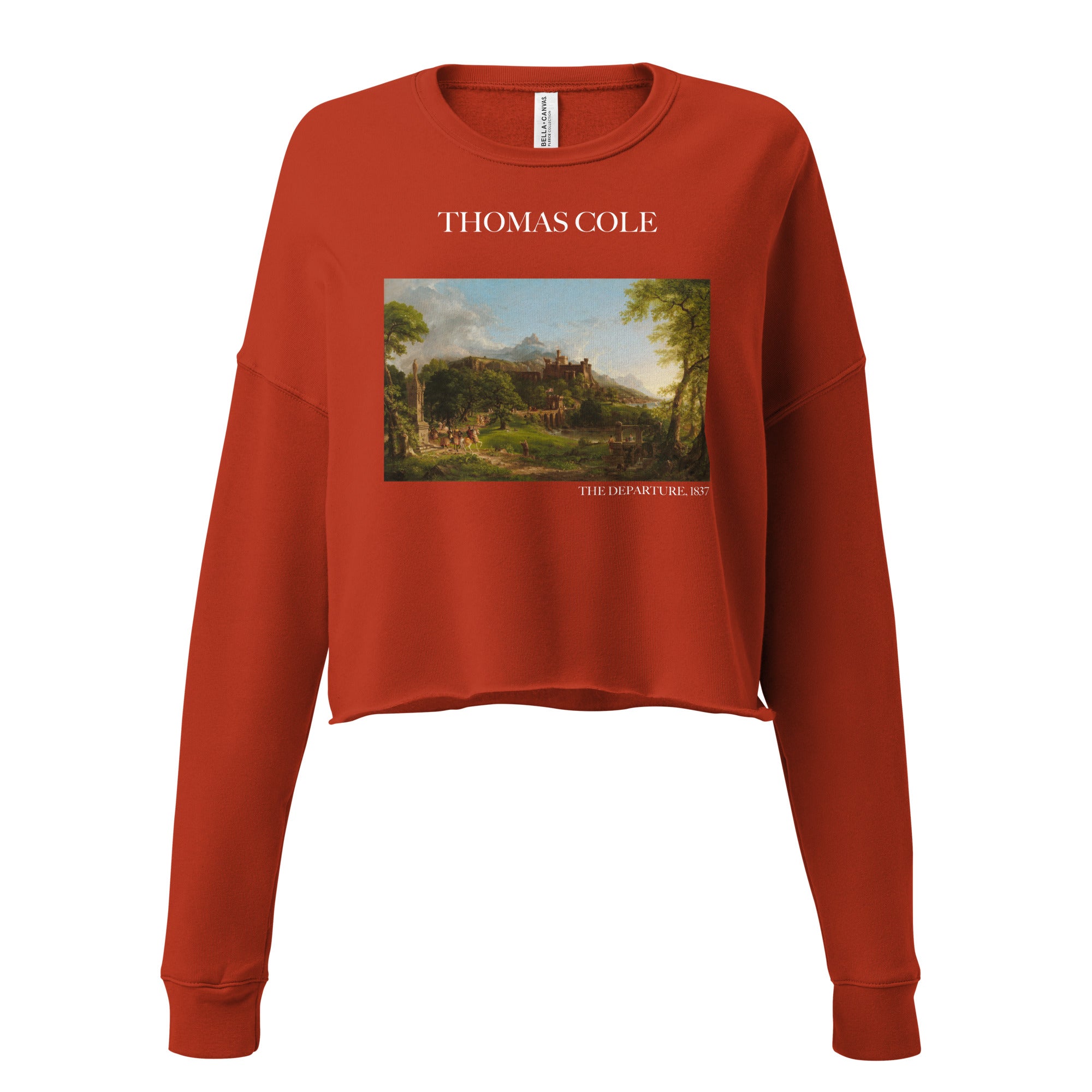 Thomas Cole 'The Departure' Famous Painting Cropped Sweatshirt | Premium Art Cropped Sweatshirt