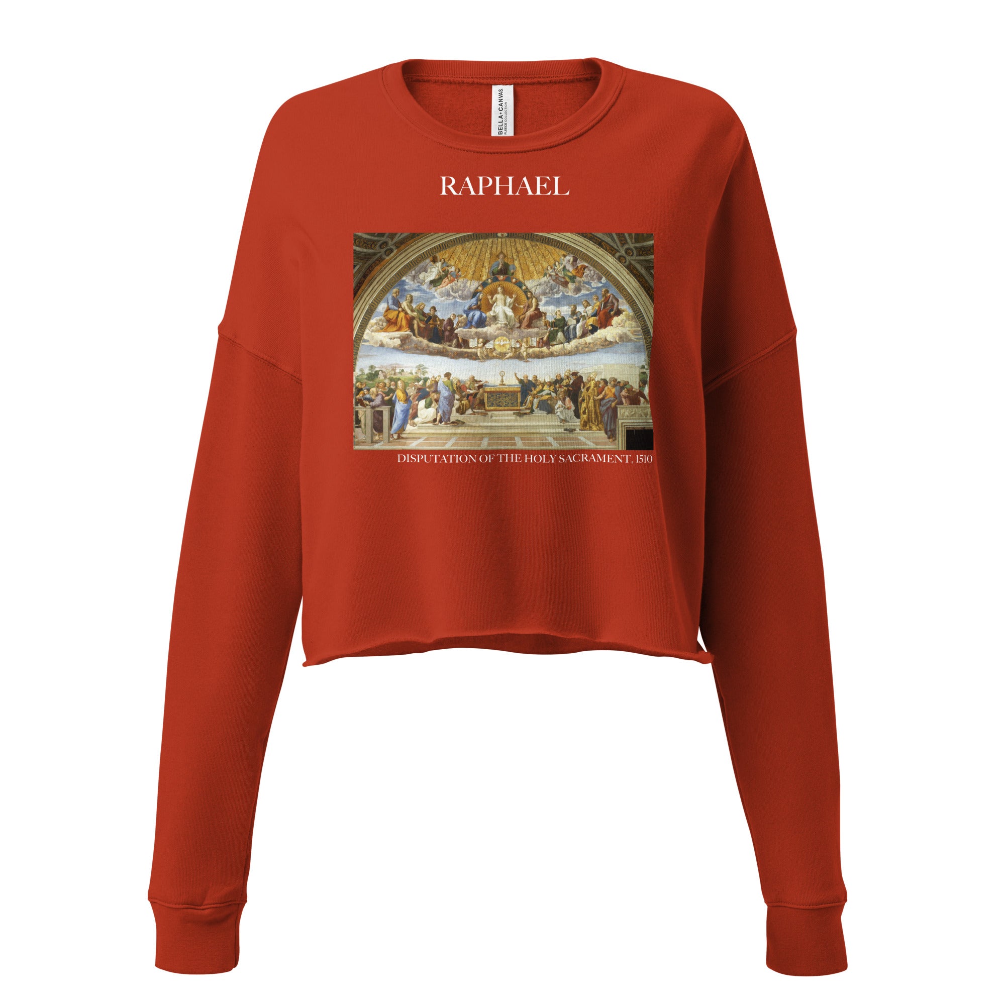 Raphael 'Disputation of the Holy Sacrament' Famous Painting Cropped Sweatshirt | Premium Art Cropped Sweatshirt