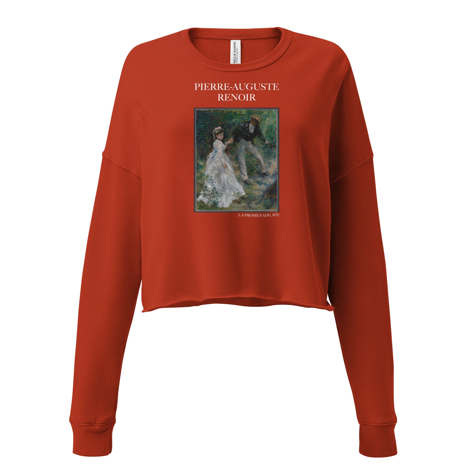 Pierre-Auguste Renoir 'La Promenade' Famous Painting Cropped Sweatshirt | Premium Art Cropped Sweatshirt