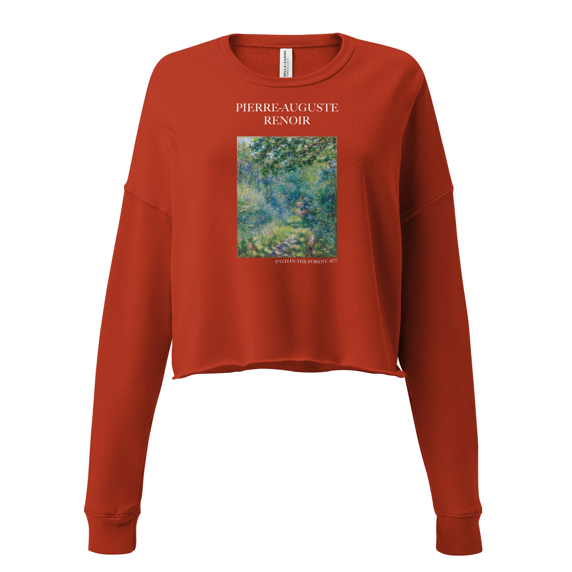 Pierre-Auguste Renoir 'Path in the Forest' Famous Painting Cropped Sweatshirt | Premium Art Cropped Sweatshirt