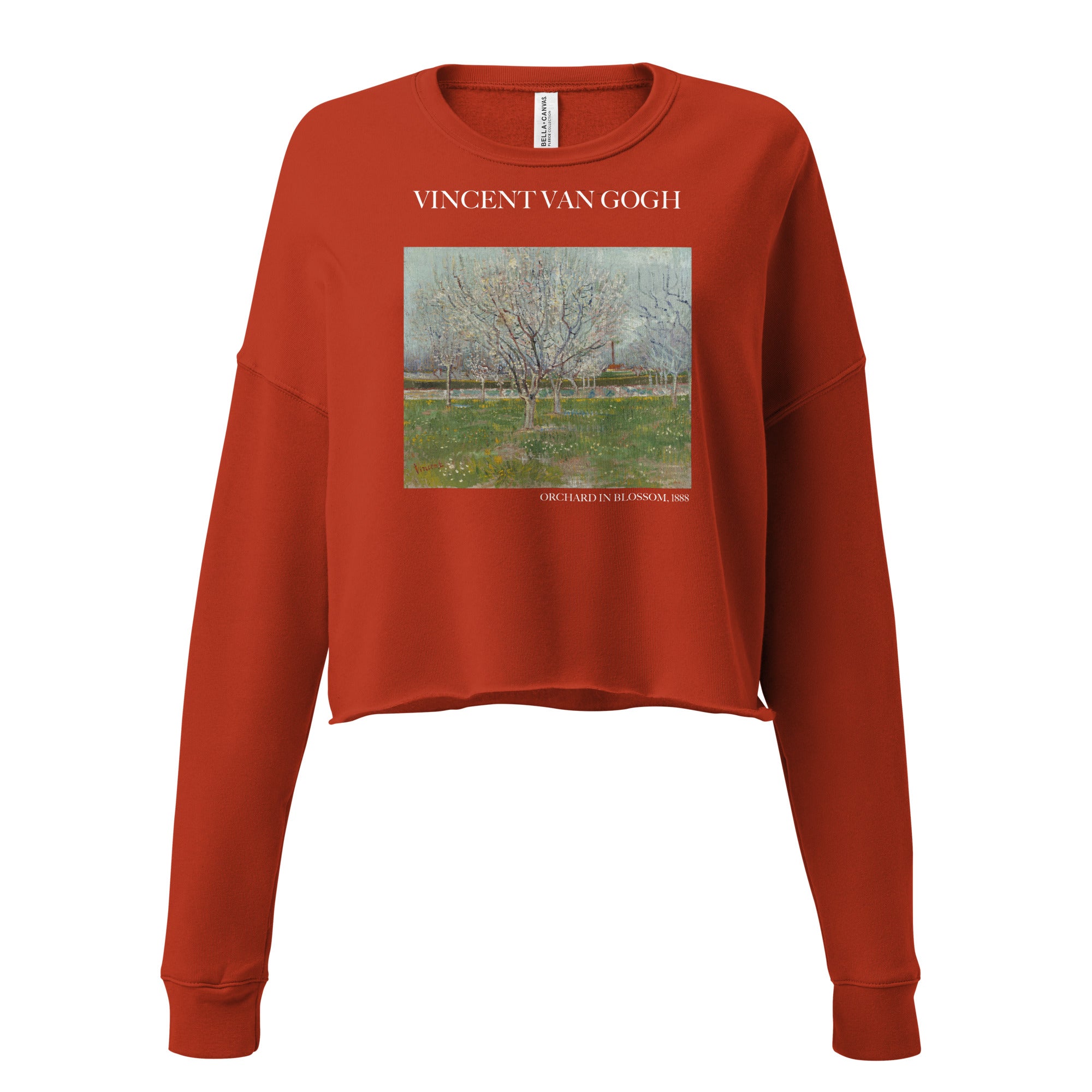 Kurzes Sweatshirt „Obstgarten in Blüte“ von Vincent van Gogh, berühmtes Gemälde | Kurzes Sweatshirt „Premium Art“