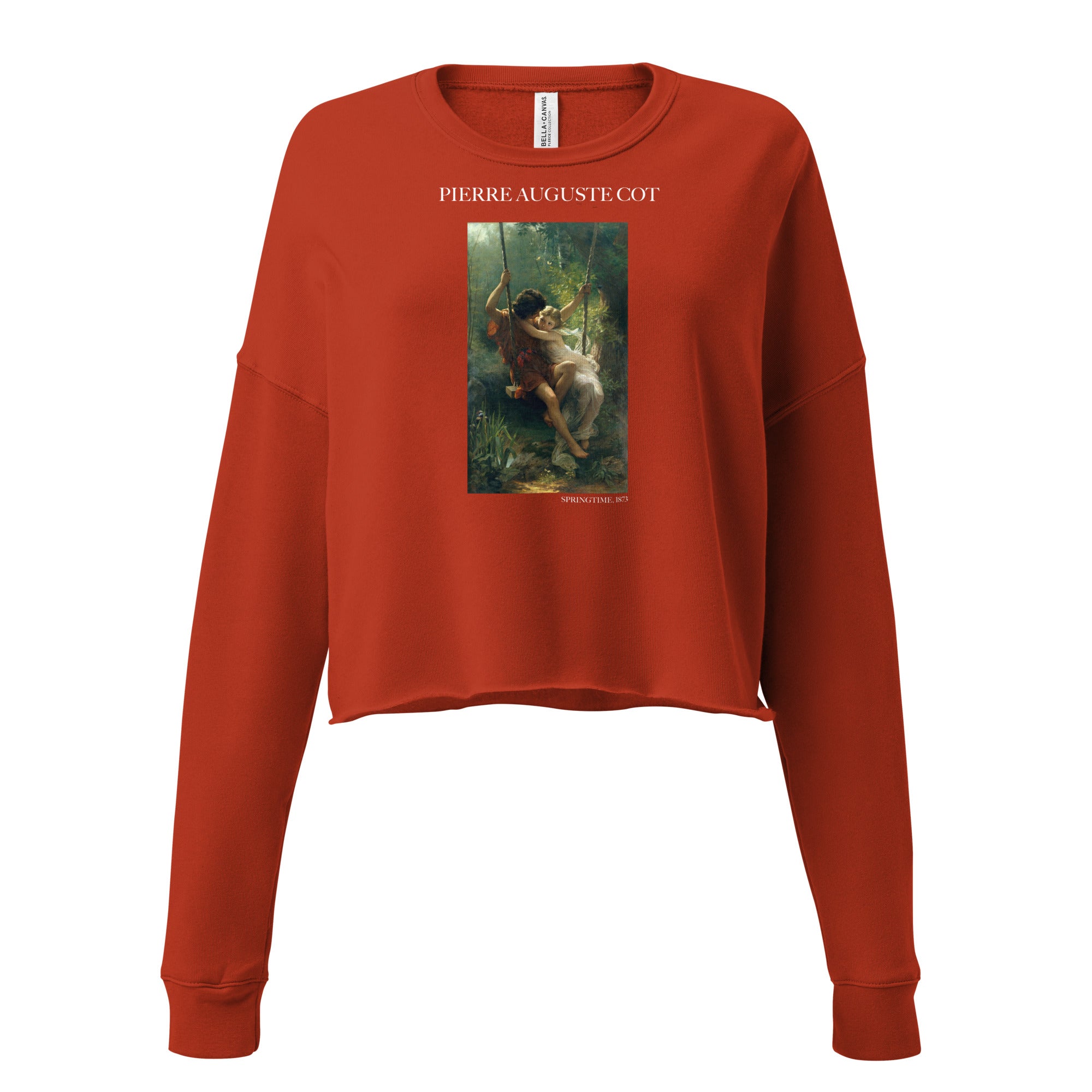 Pierre Auguste Cot 'Springtime' Famous Painting Cropped Sweatshirt | Premium Art Cropped Sweatshirt