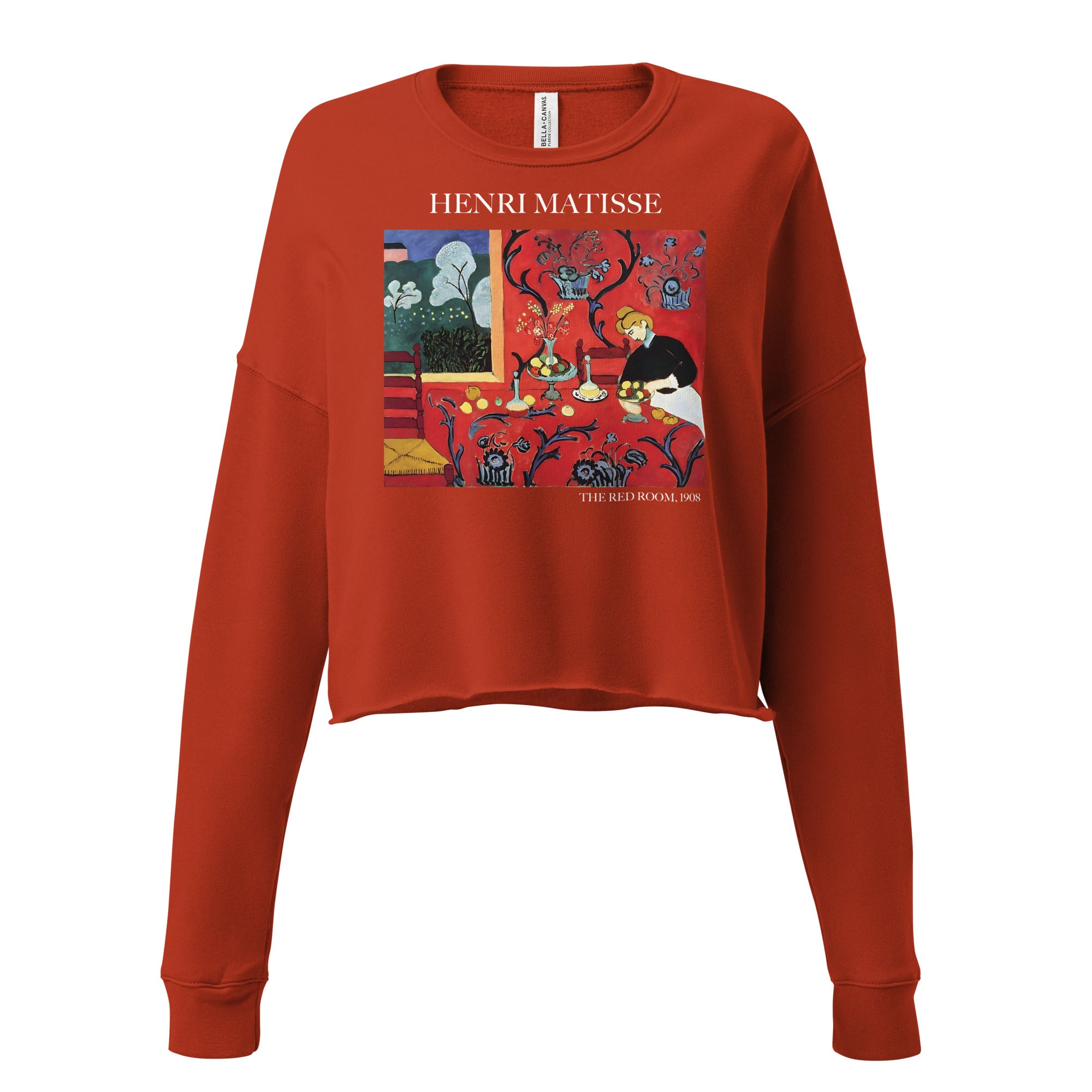 Henri Matisse 'The Red Room' Famous Painting Cropped Sweatshirt | Premium Art Cropped Sweatshirt