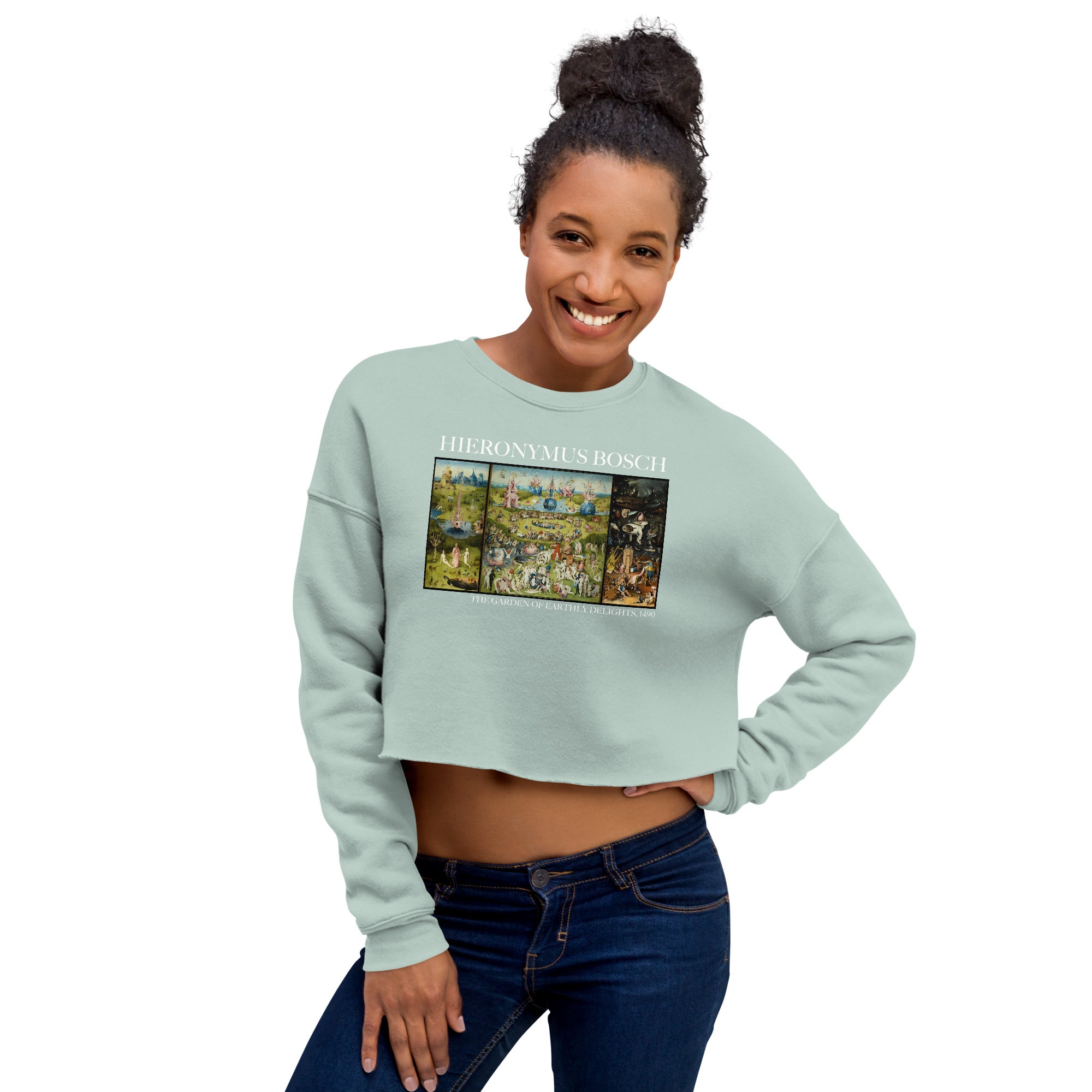 Hieronymus Bosch 'The Garden of Earthly Delights' Famous Painting Cropped Sweatshirt | Premium Art Cropped Sweatshirt