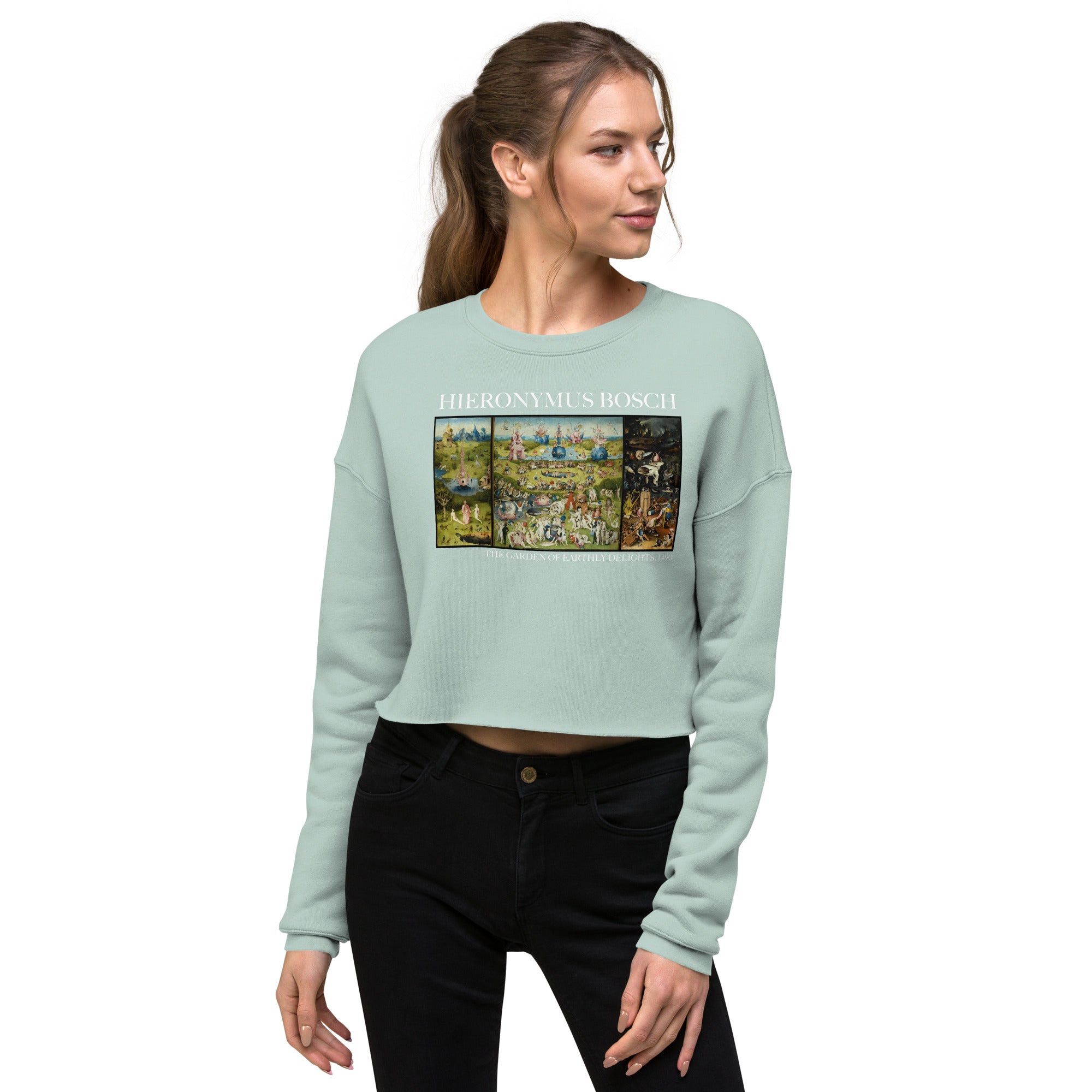 Hieronymus Bosch 'The Garden of Earthly Delights' Famous Painting Cropped Sweatshirt | Premium Art Cropped Sweatshirt