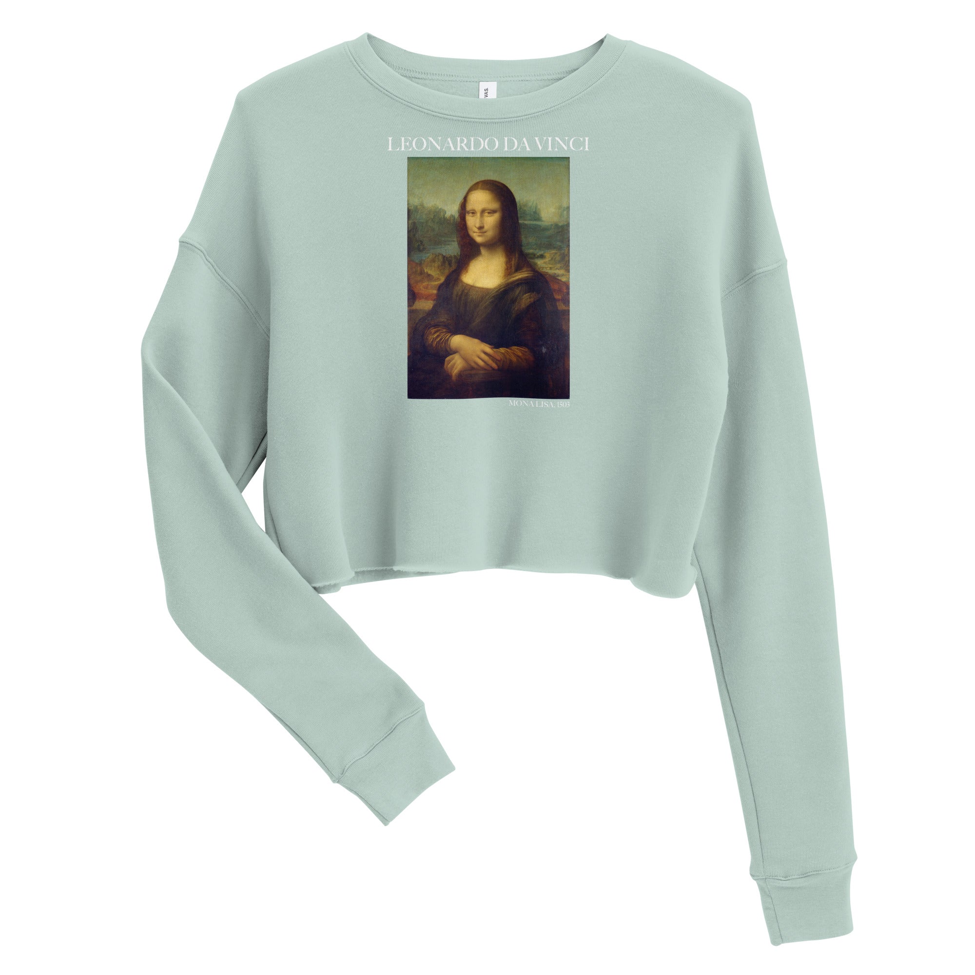 Leonardo da Vinci 'Mona Lisa' Famous Painting Cropped Sweatshirt | Premium Art Cropped Sweatshirt