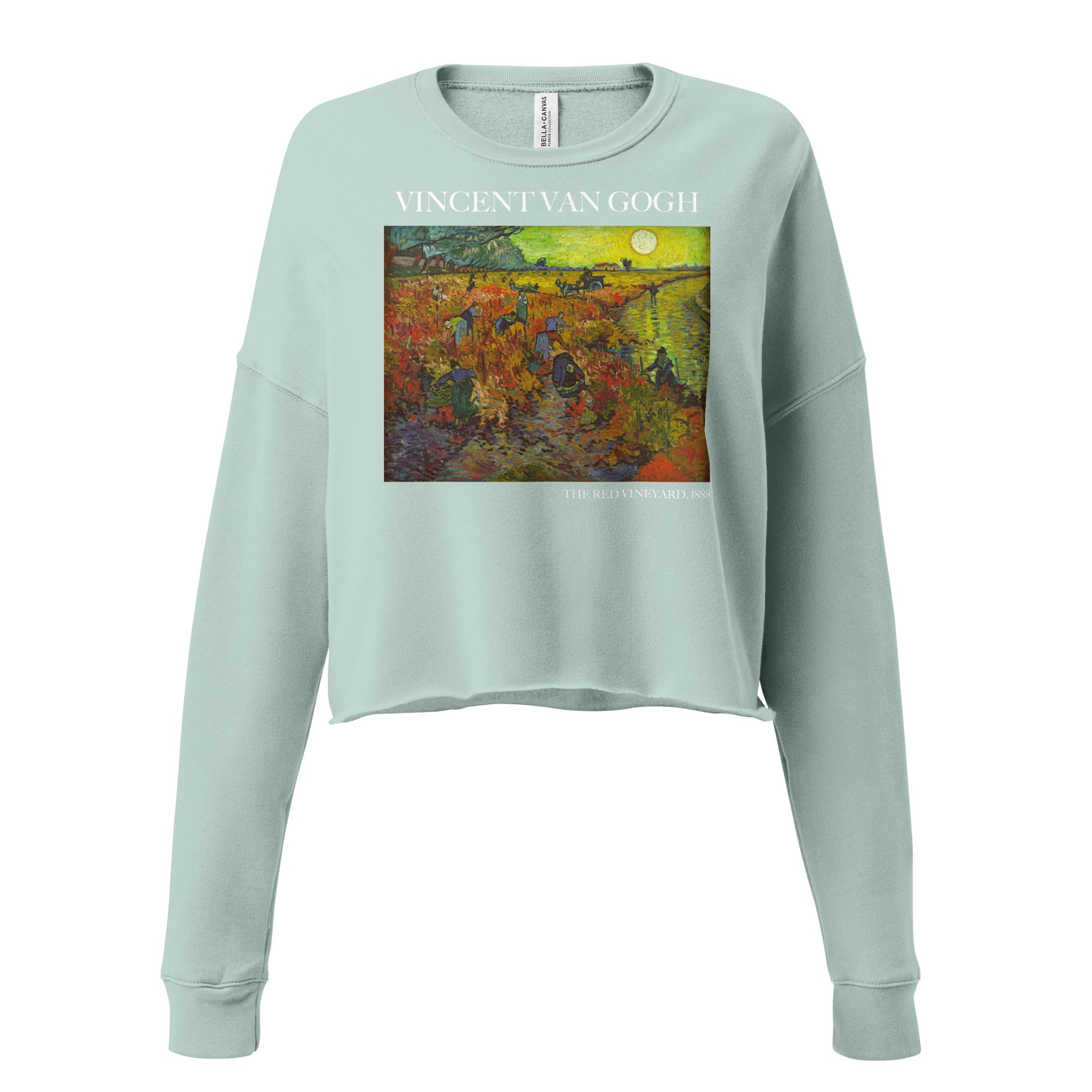 Kurzes Sweatshirt „Der rote Weinberg“ von Vincent van Gogh, berühmtes Gemälde | Kurzes Sweatshirt mit Premium-Kunstmotiv