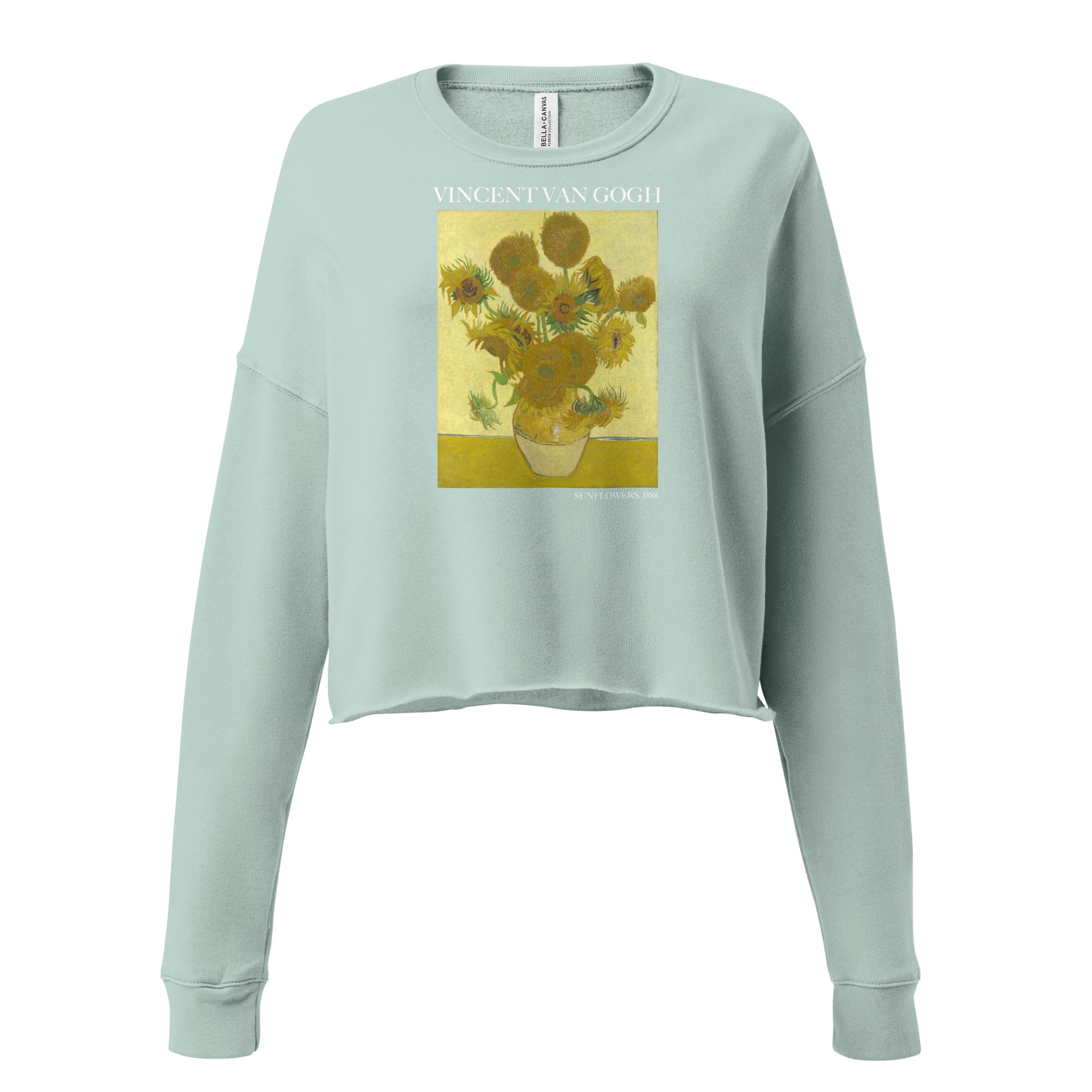 Vincent van Gogh 'Sunflowers' Famous Painting Cropped Sweatshirt | Premium Art Cropped Sweatshirt