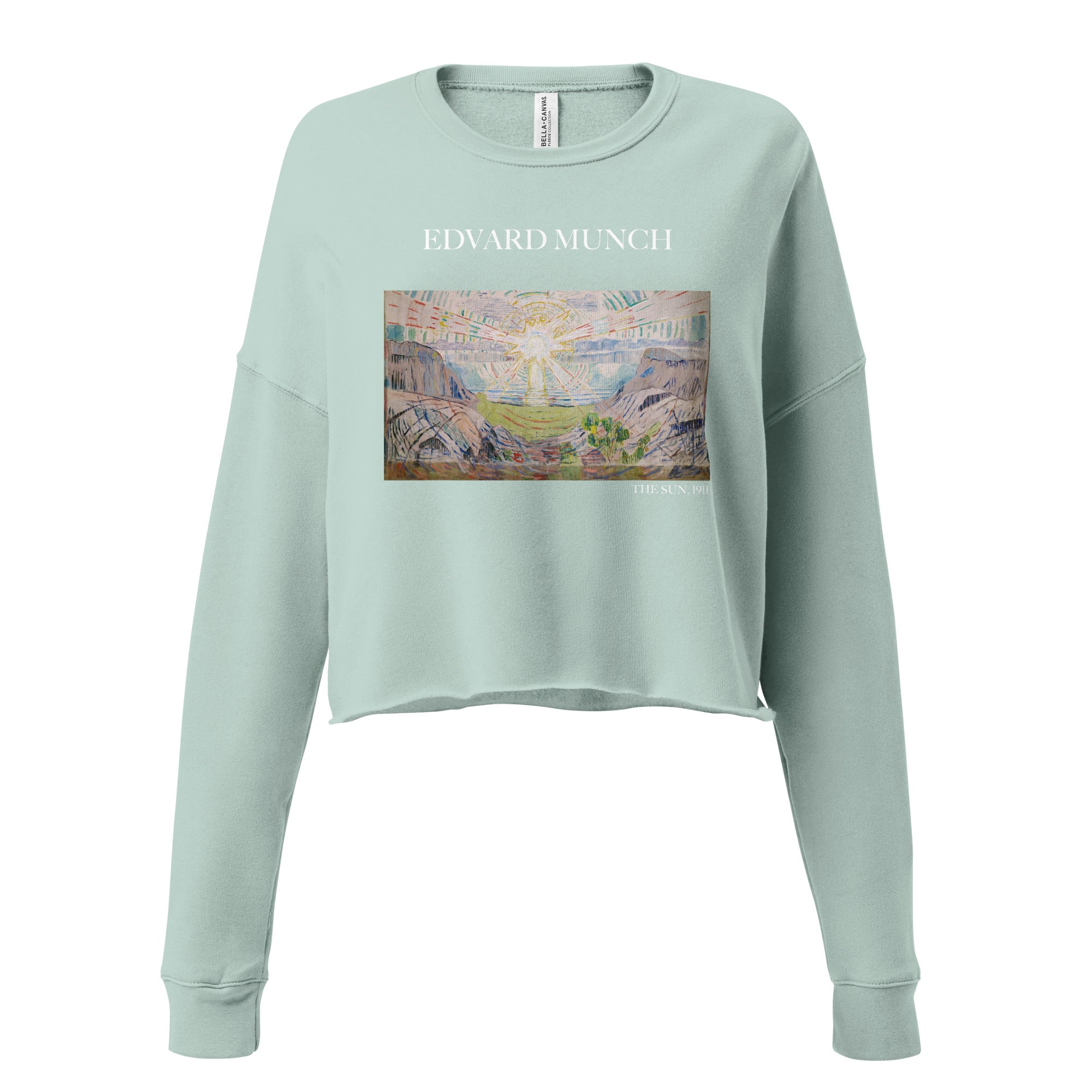Edvard Munch 'The Sun' Famous Painting Cropped Sweatshirt | Premium Art Cropped Sweatshirt