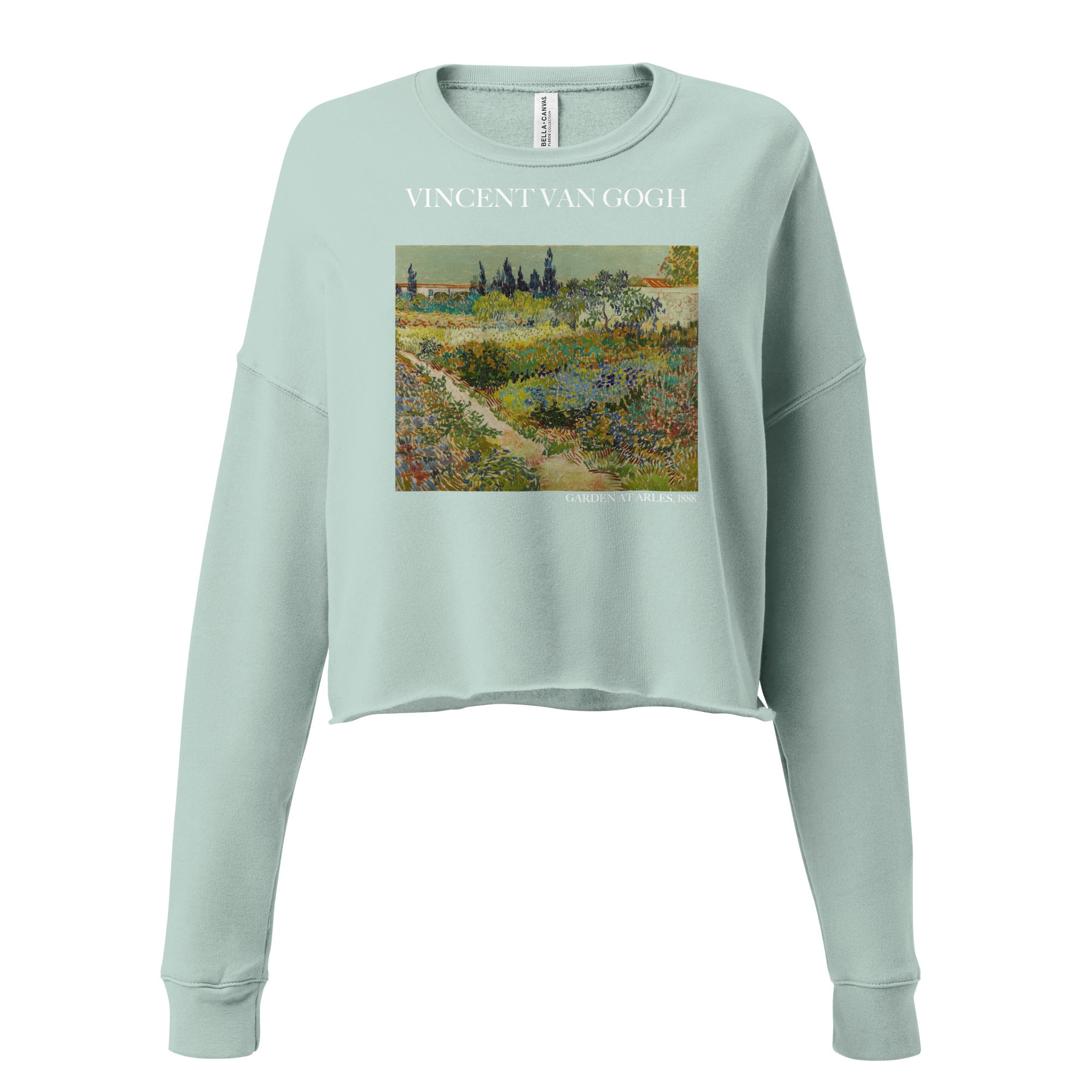 Vincent van Gogh 'Garden at Arles' Famous Painting Cropped Sweatshirt | Premium Art Cropped Sweatshirt