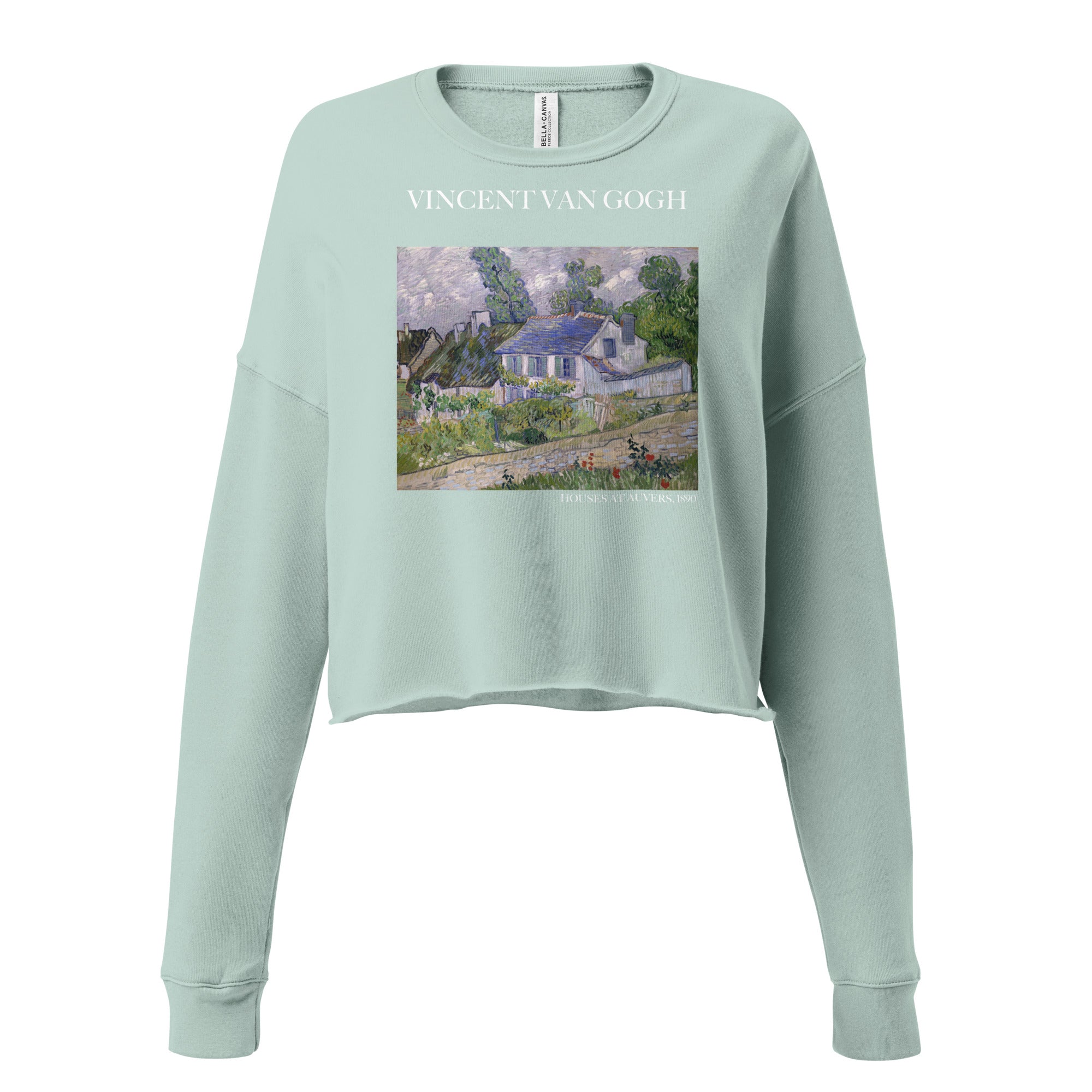 Vincent van Gogh 'Houses at Auvers' Famous Painting Cropped Sweatshirt | Premium Art Cropped Sweatshirt