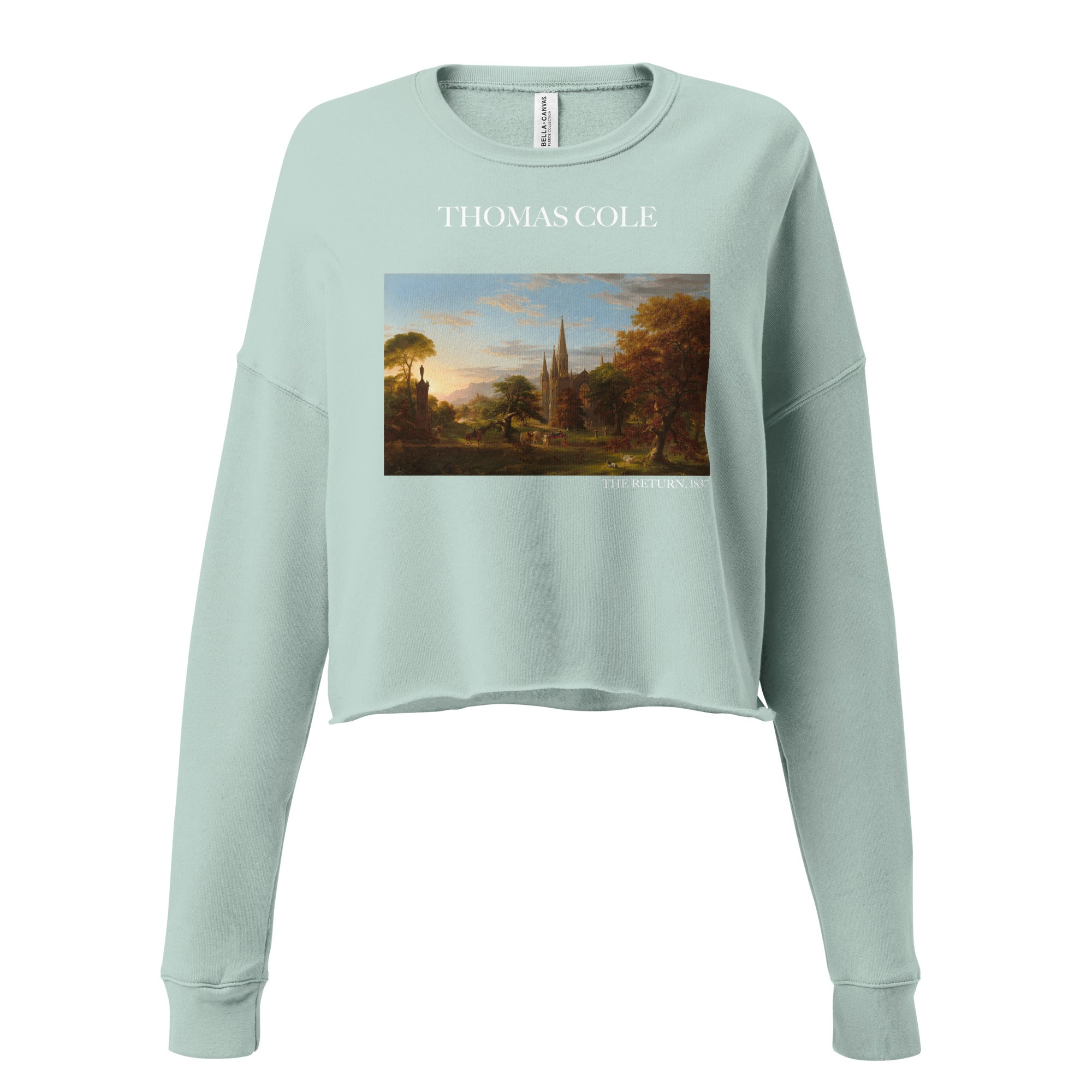 Thomas Cole 'The Return' Famous Painting Cropped Sweatshirt | Premium Art Cropped Sweatshirt