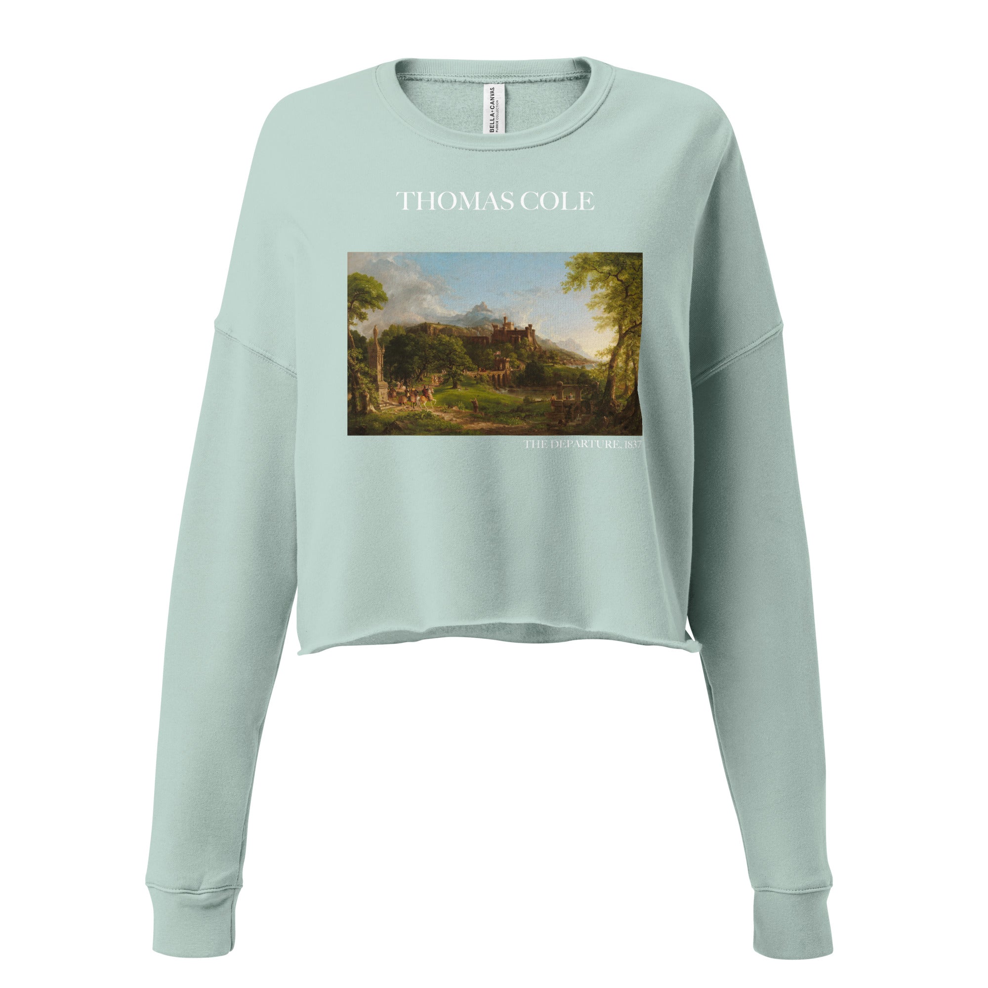 Thomas Cole 'The Departure' Famous Painting Cropped Sweatshirt | Premium Art Cropped Sweatshirt