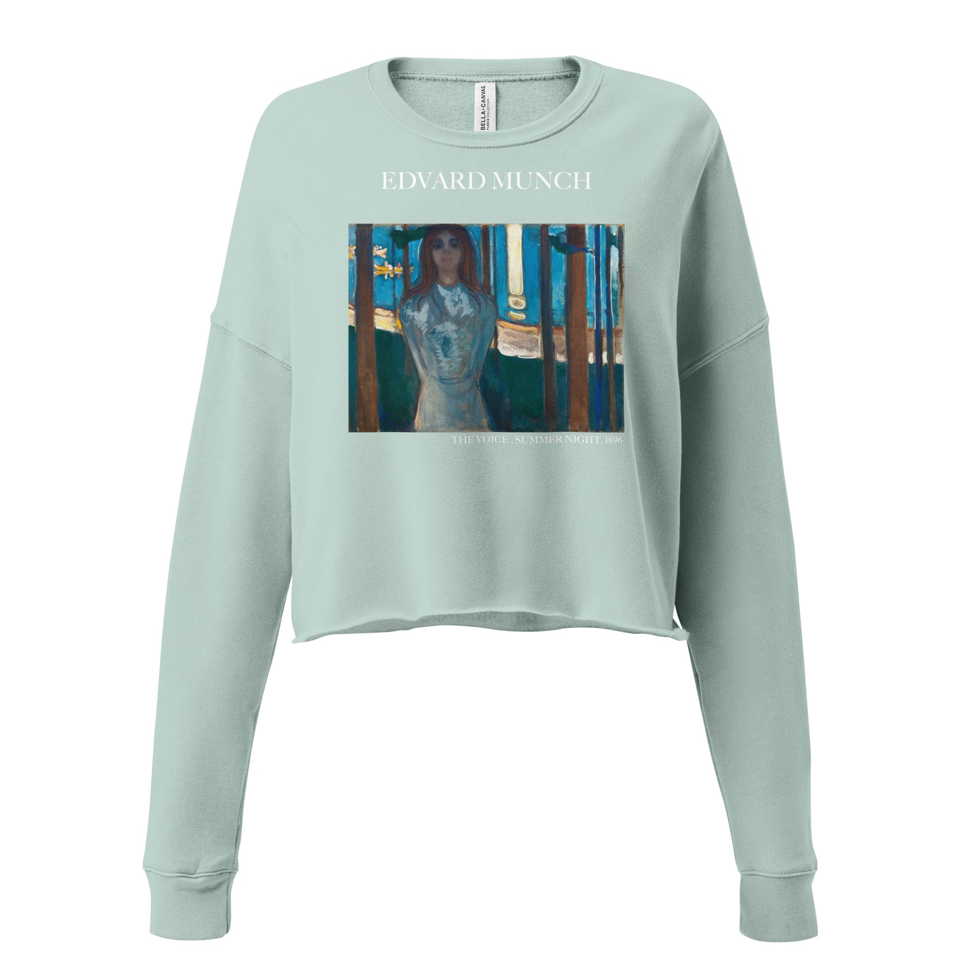 Kurzes Sweatshirt „Die Stimme, Sommernacht“ von Edvard Munch, berühmtes Gemälde | Kurzes Sweatshirt „Premium Art“