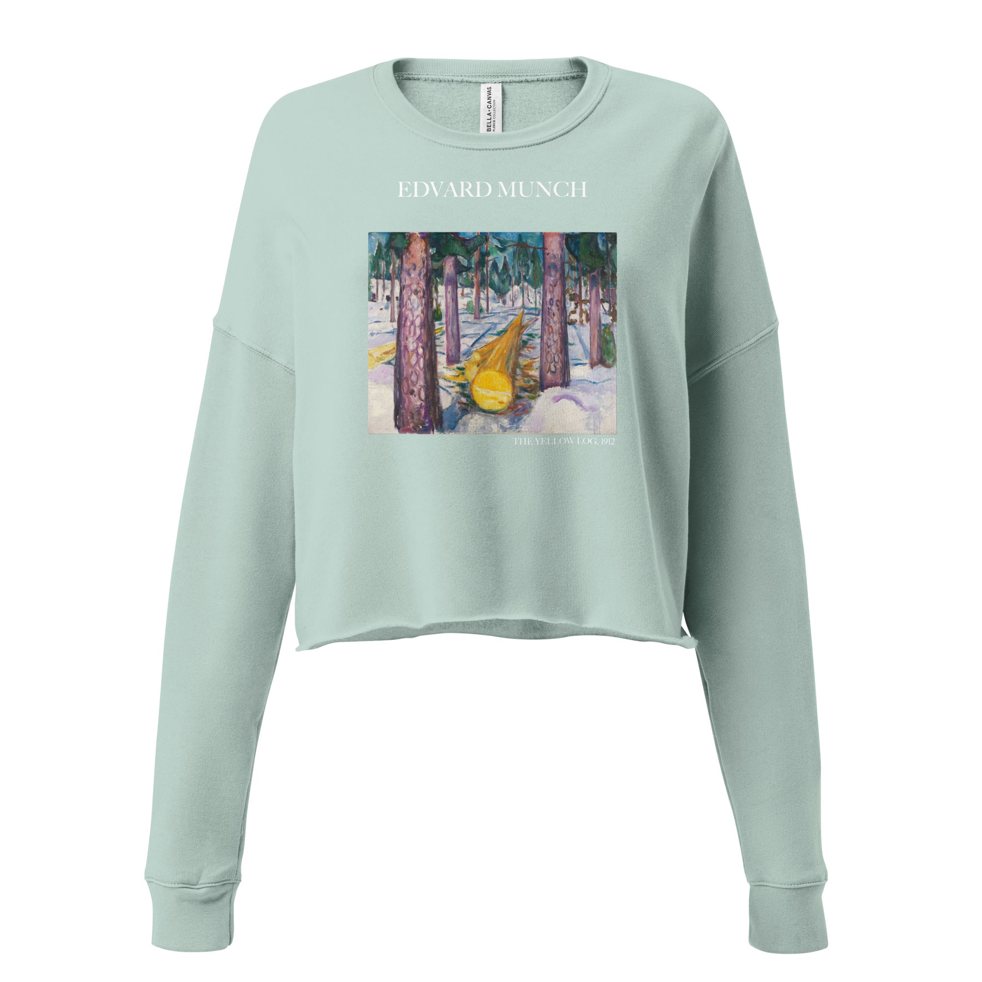 Edvard Munch 'The Yellow Log' Famous Painting Cropped Sweatshirt | Premium Art Cropped Sweatshirt