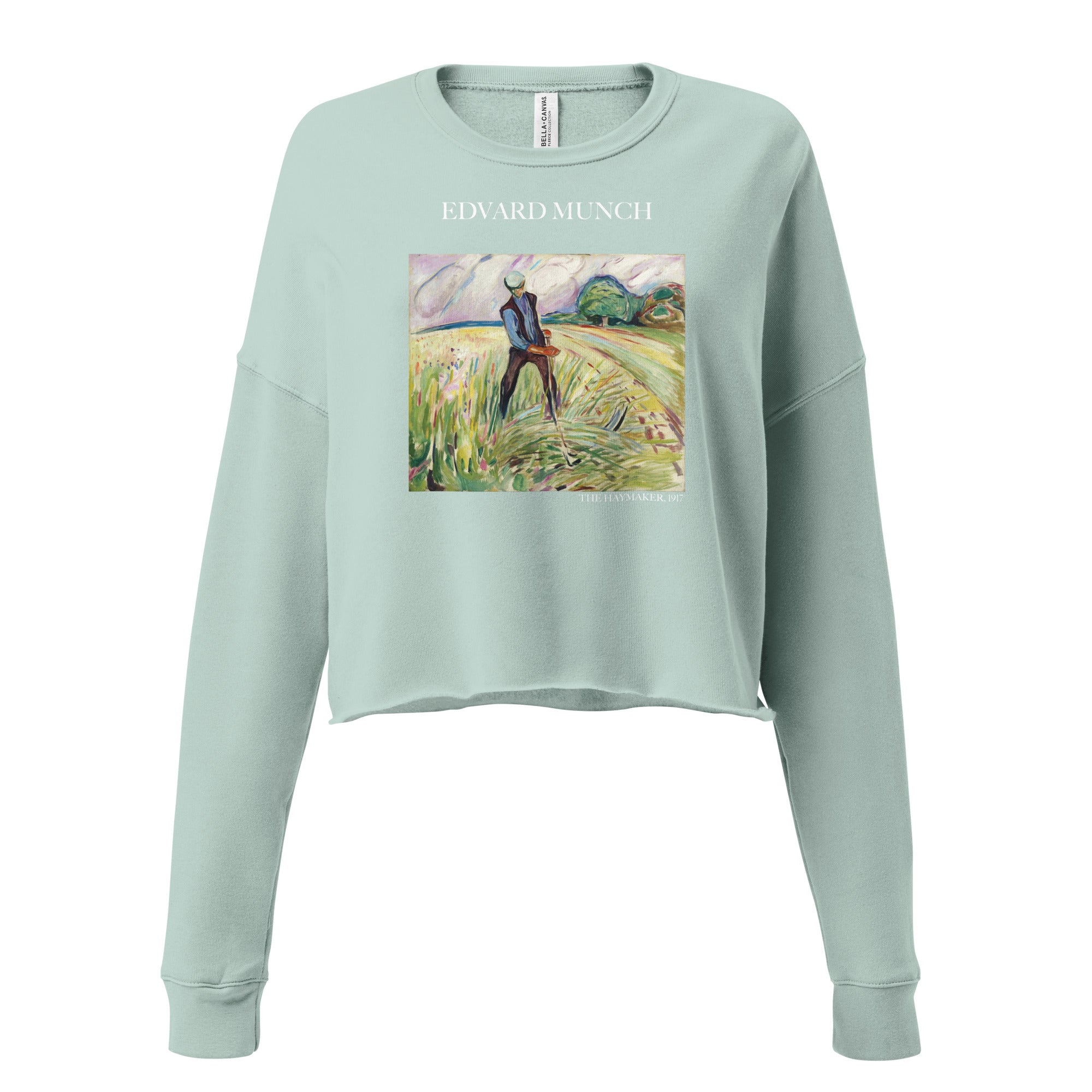 Kurzes Sweatshirt „Der Heumacher“ von Edvard Munch, berühmtes Gemälde | Kurzes Sweatshirt „Premium Art“