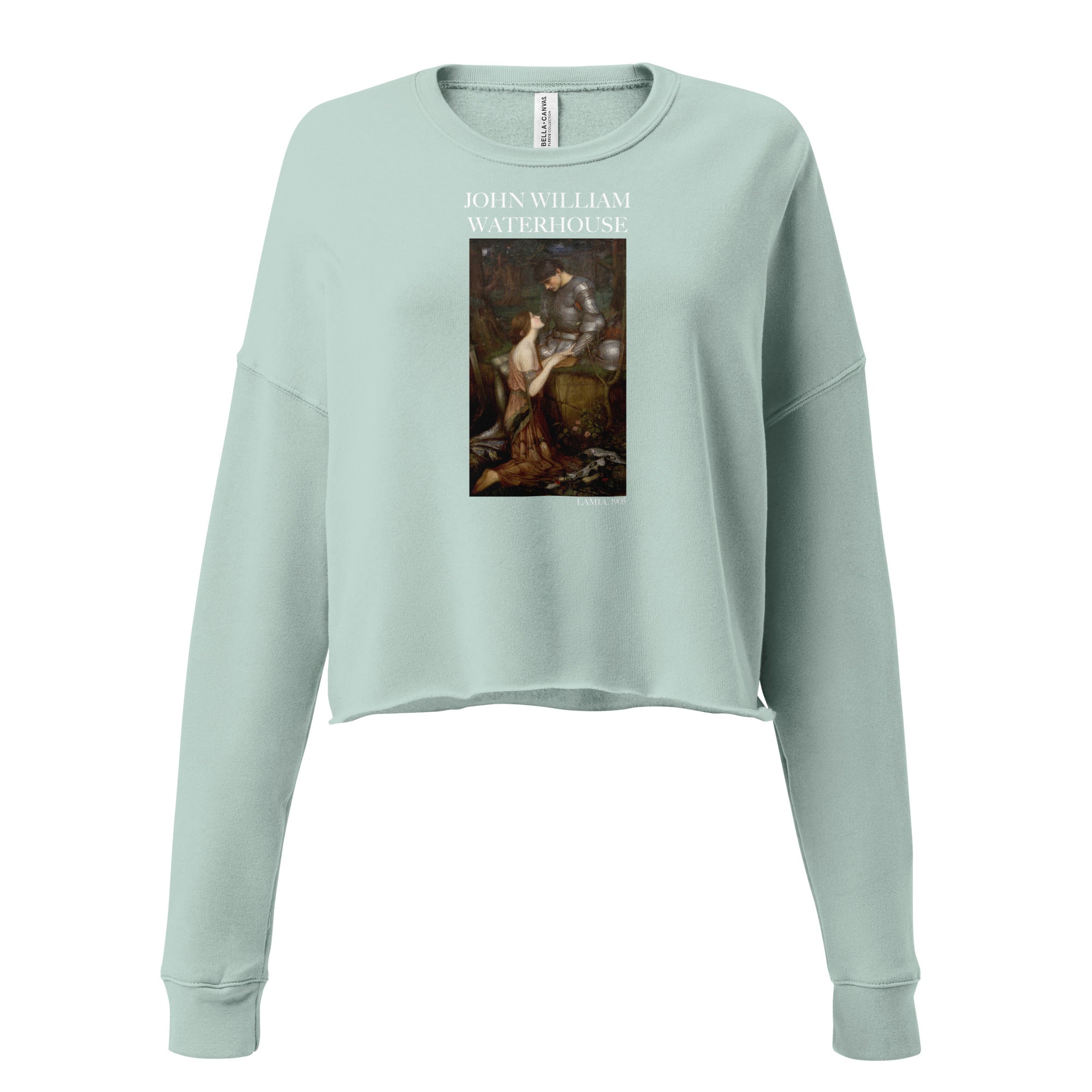 John William Waterhouse 'Lamia' Famous Painting Cropped Sweatshirt | Premium Art Cropped Sweatshirt