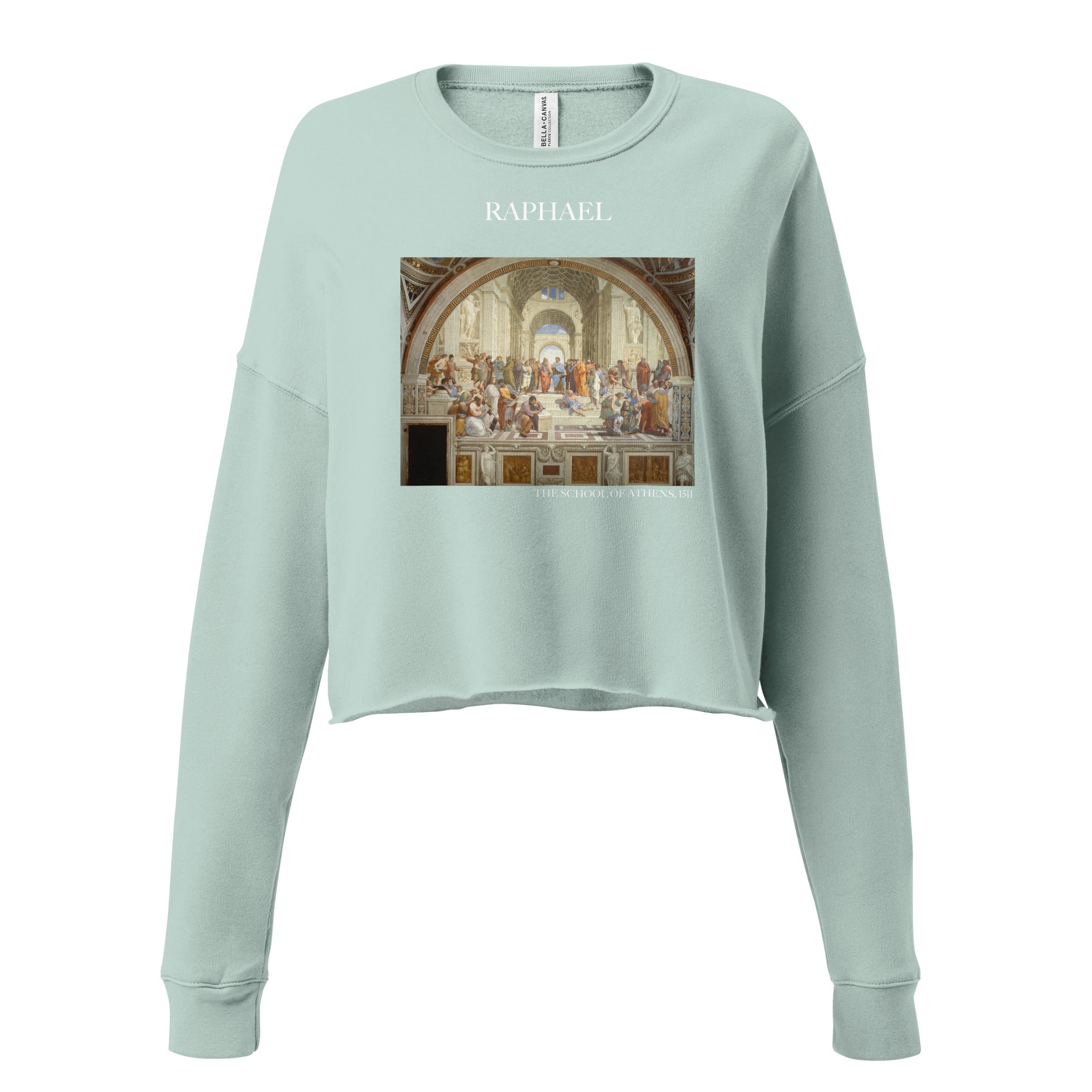 Raphael 'The School of Athens' Famous Painting Cropped Sweatshirt | Premium Art Cropped Sweatshirt