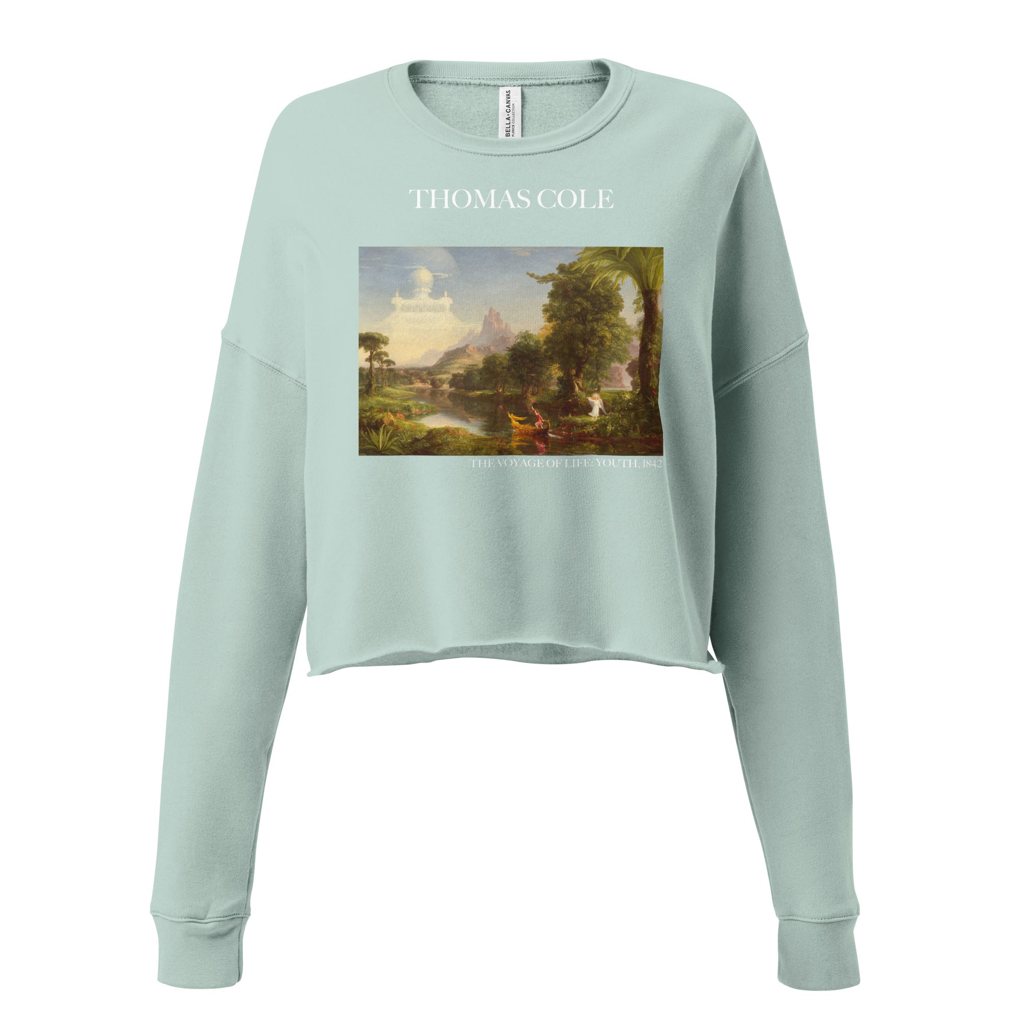 Thomas Cole 'The Voyage of Life: Youth' Famous Painting Cropped Sweatshirt | Premium Art Cropped Sweatshirt