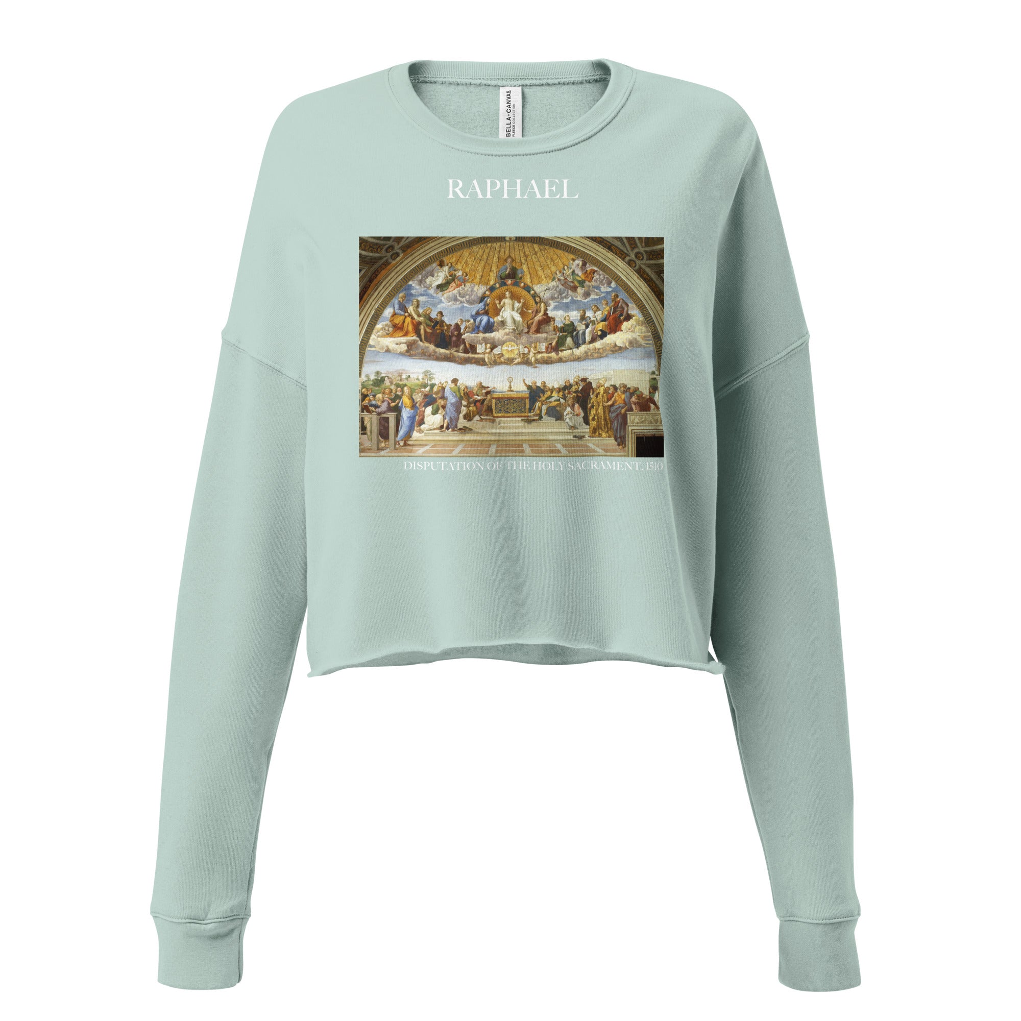 Raphael 'Disputation of the Holy Sacrament' Famous Painting Cropped Sweatshirt | Premium Art Cropped Sweatshirt