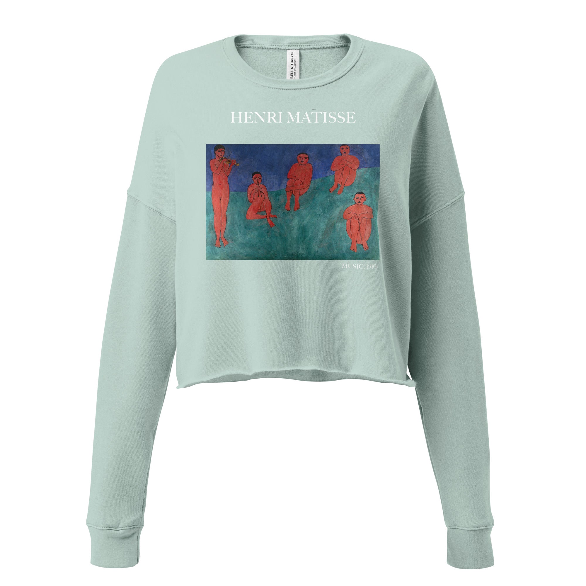 Henri Matisse 'Music' Famous Painting Cropped Sweatshirt | Premium Art Cropped Sweatshirt